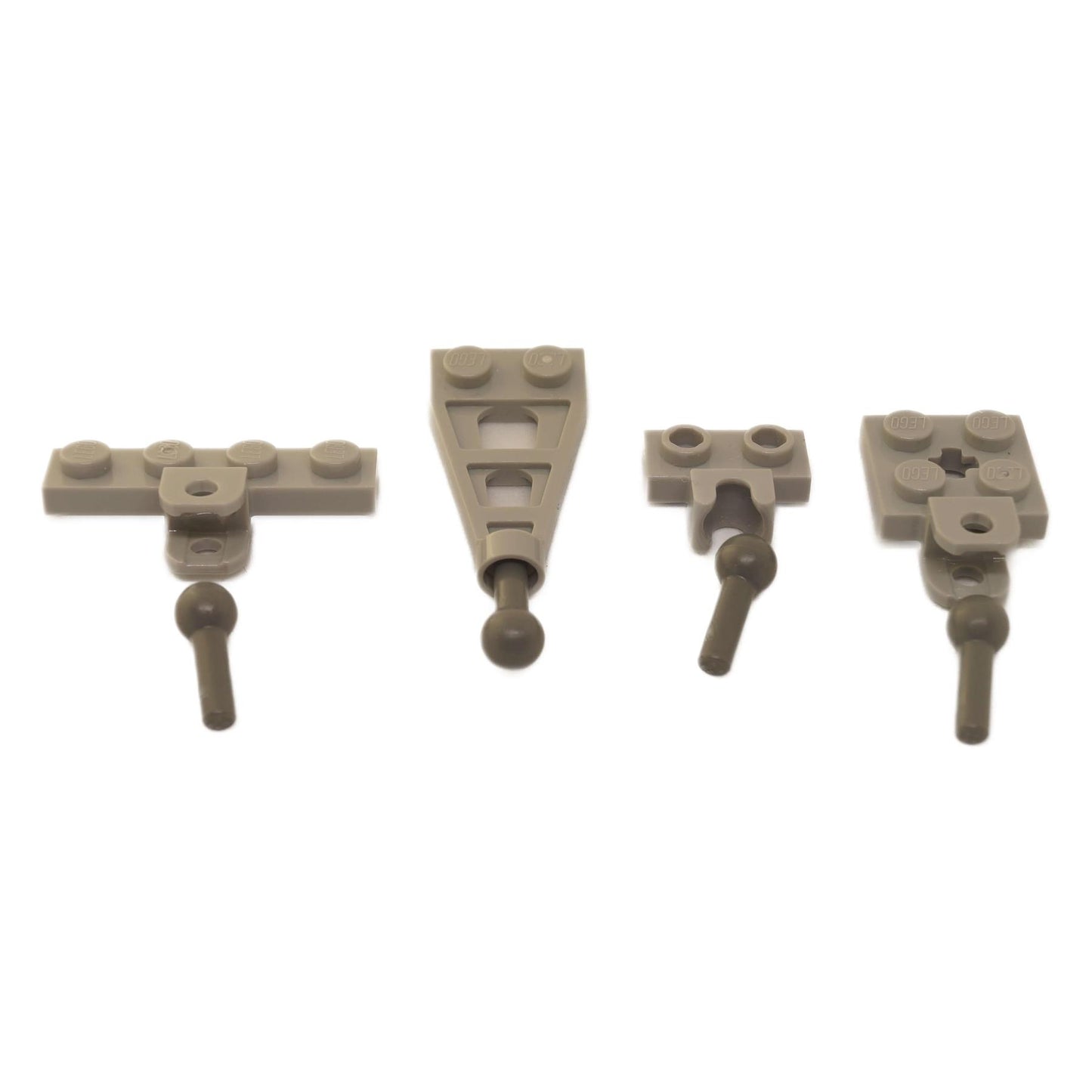A curated 8-piece lot of genuine LEGO® Mixel-style ball and socket joint parts, including plates with bars and towballs.
