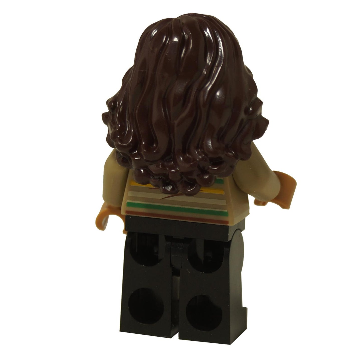 Back view of the LEGO MJ minifigure with brown hair and a tan torso piece.