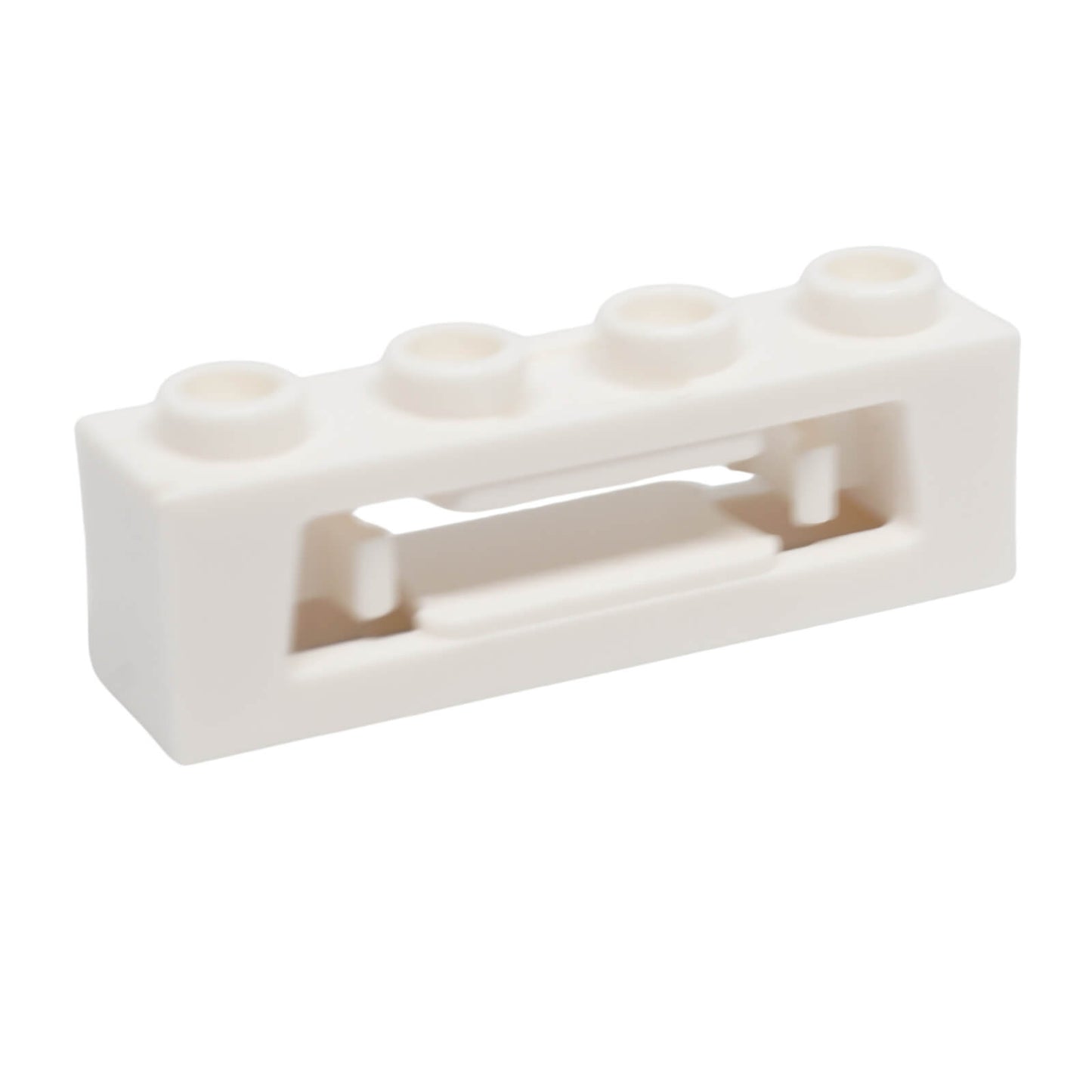 LEGO modified brick 1 x 4 16968 with inside clips and disk shooter design