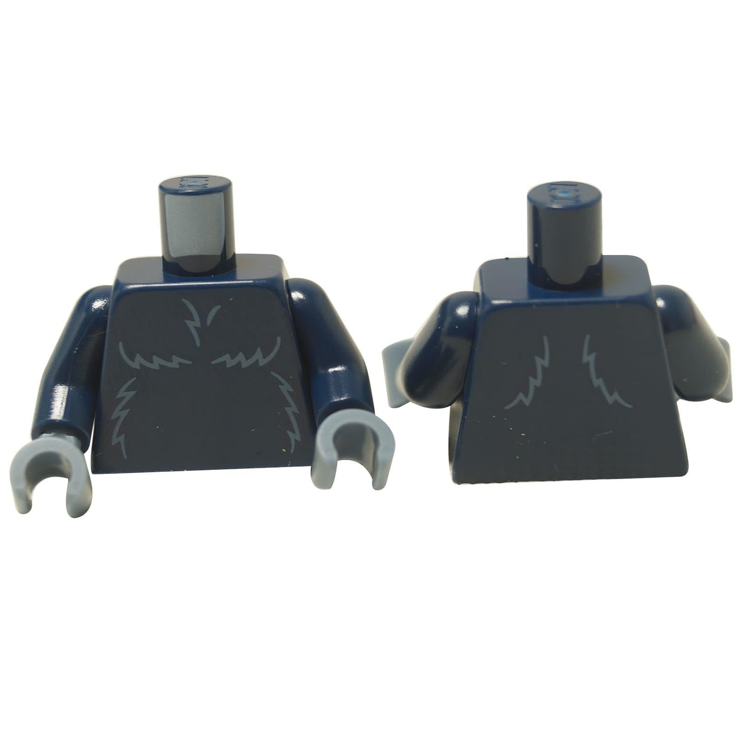 LEGO® Torso (973pb5925c01) in dark blue with a printed sand blue fur pattern on the chest and back.