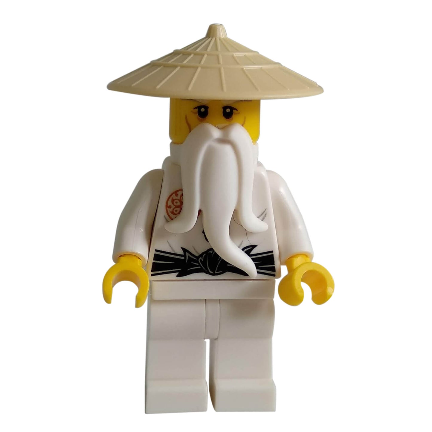 LEGO Ninjago minifigur av Master Wu från Säsong 7 Hands of Time, med en beige hatt och tryckta kläder (njo0290).