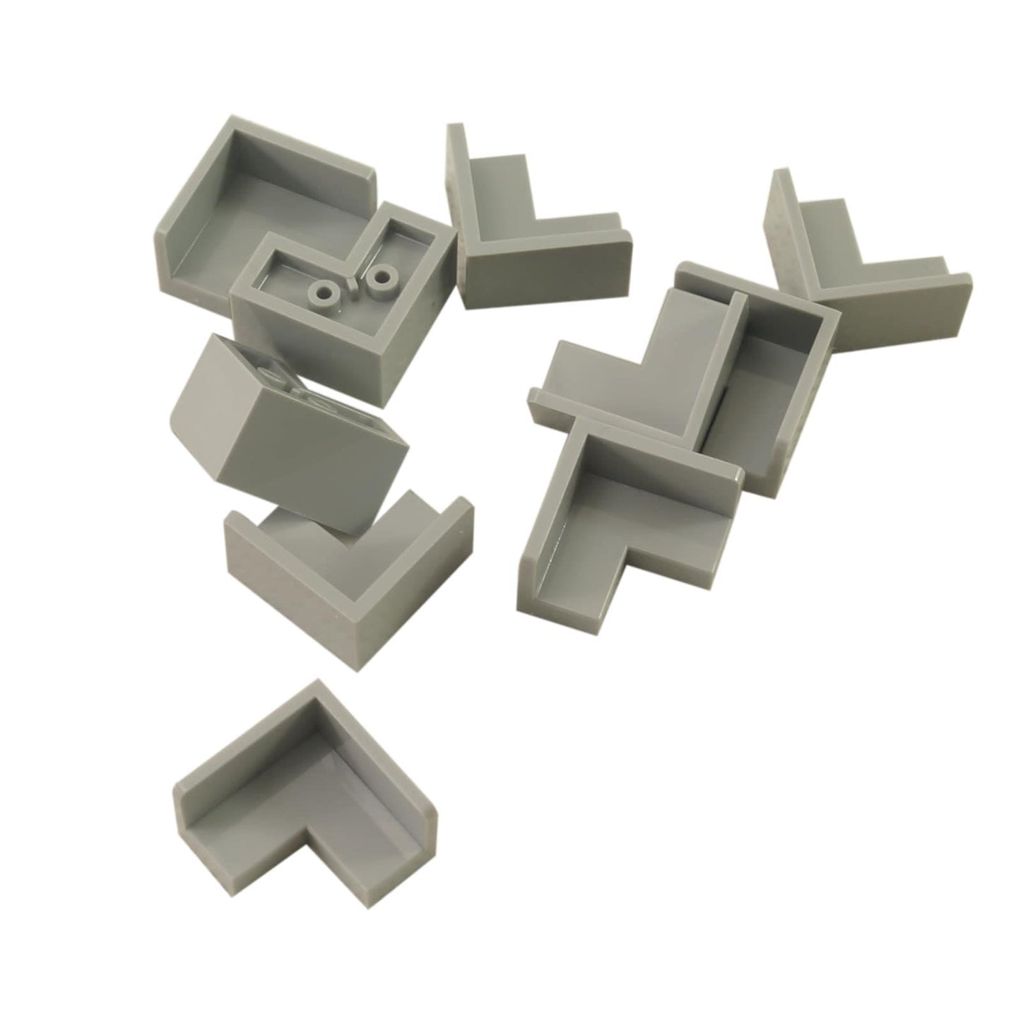 LEGO® panel 2 x 2 x 1 corner piece, smooth vertical corner surface for clean walls and modern builds, light bluish gray color
