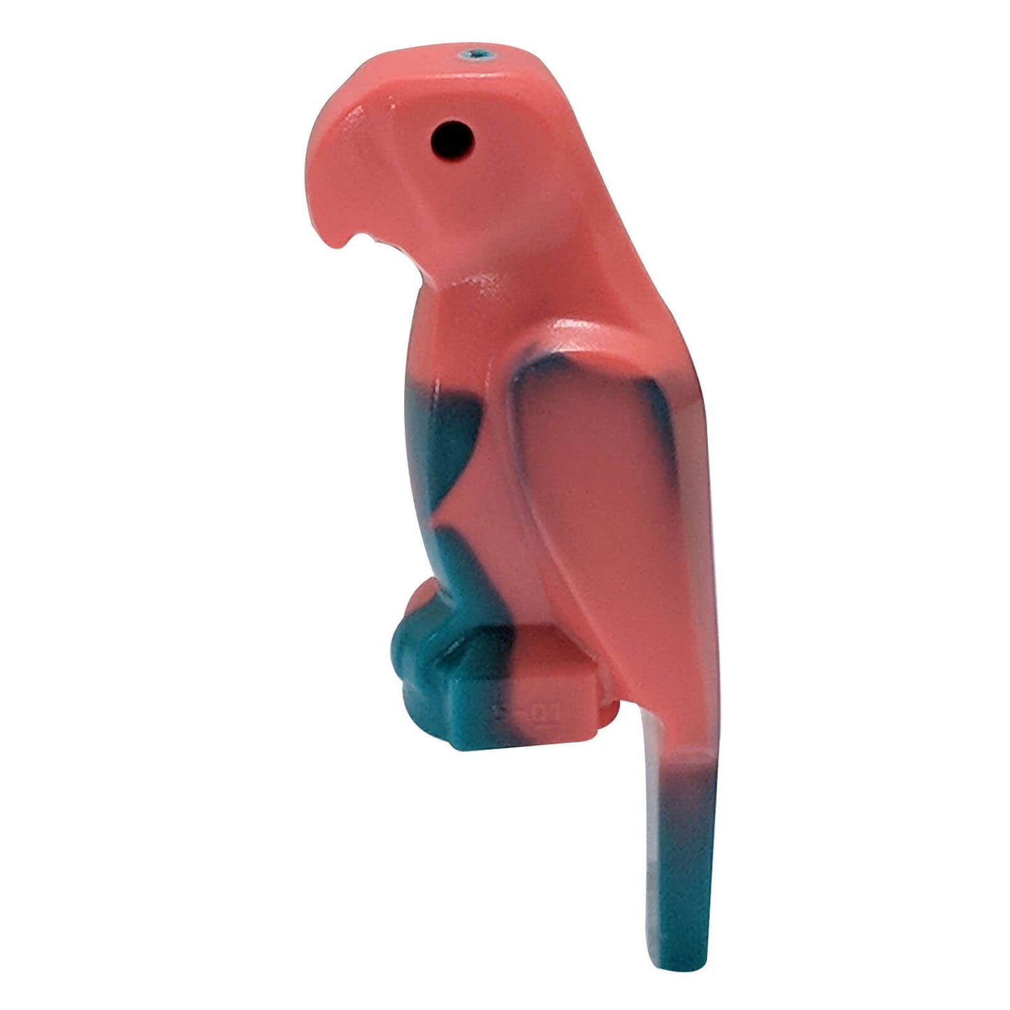 LEGO parrot 27063pb03 coral dark turquoise marbled bird figure side view