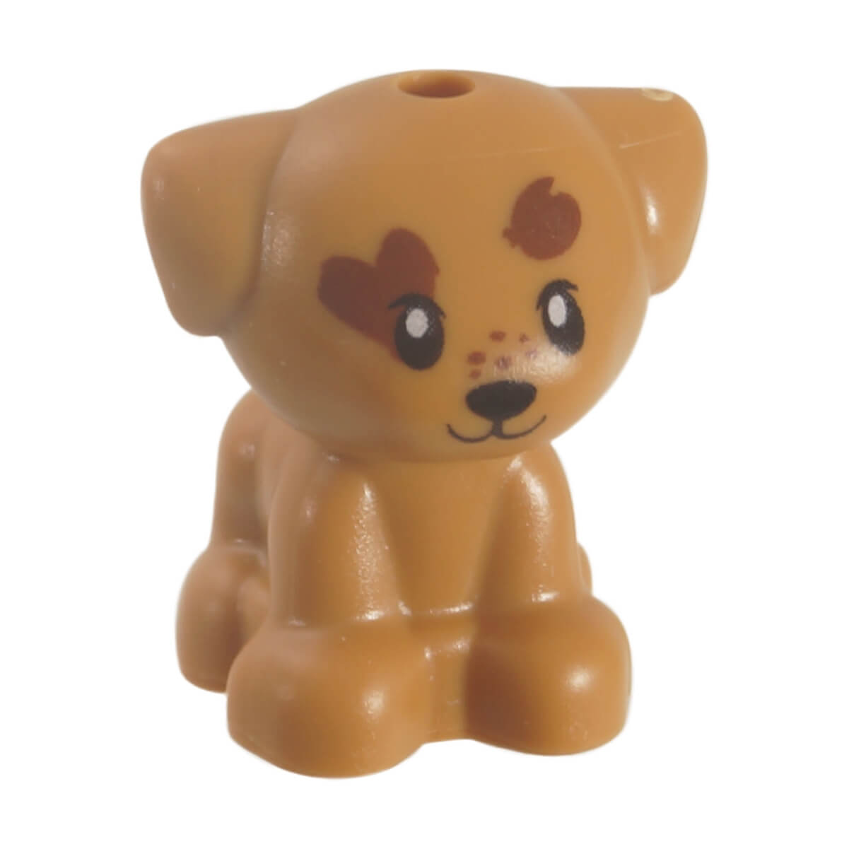 LEGO® sitting puppy with heart-shaped facial pattern