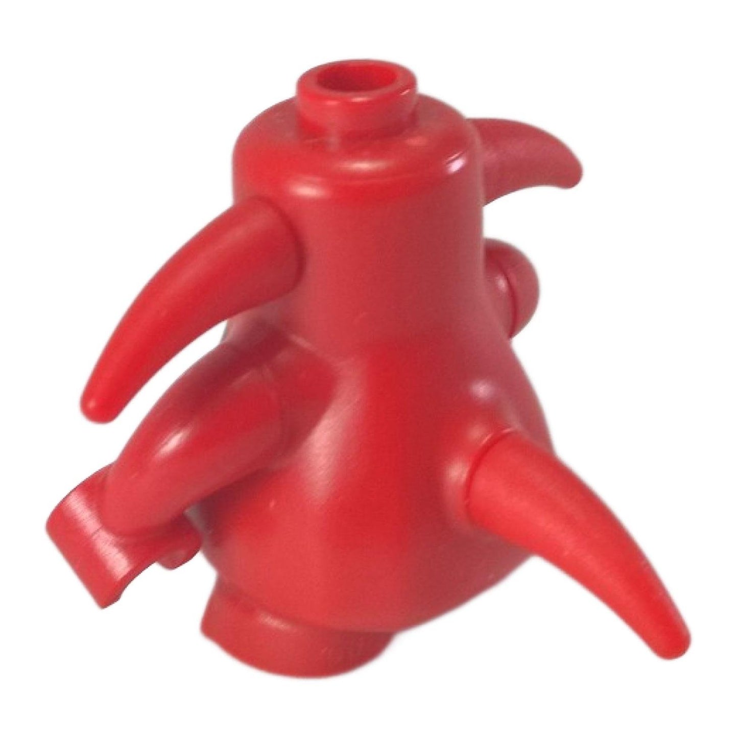 LEGO Nexo Knights Scurrier minifigure nex033 with red body, long ears, and 6-tooth print. Back view.