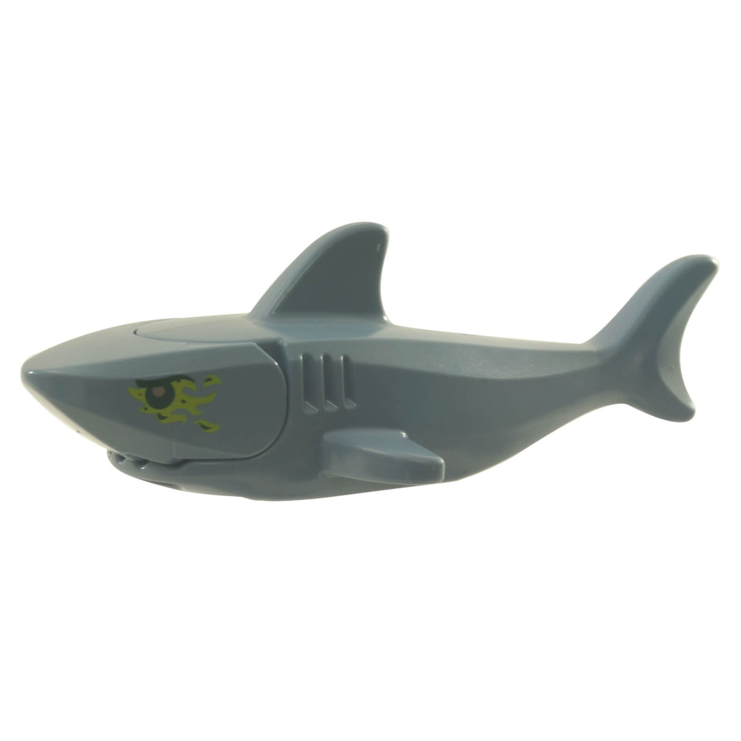LEGO shark 14518c01pb03 black eyes silver pupils lime slime pattern sea animal figure