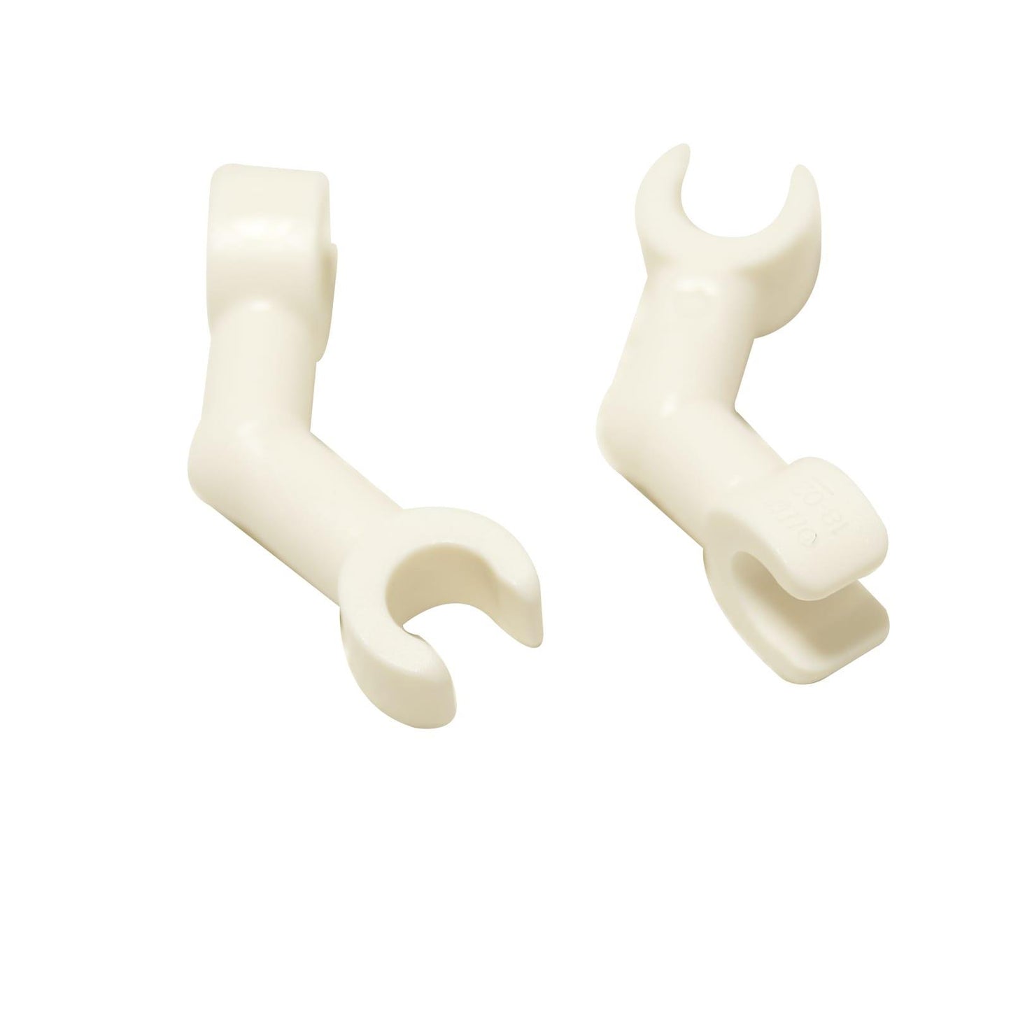 LEGO® brazo de esqueleto doblado con clips a 90 grados, diseño de agarre vertical para sostener accesorios, color blanco