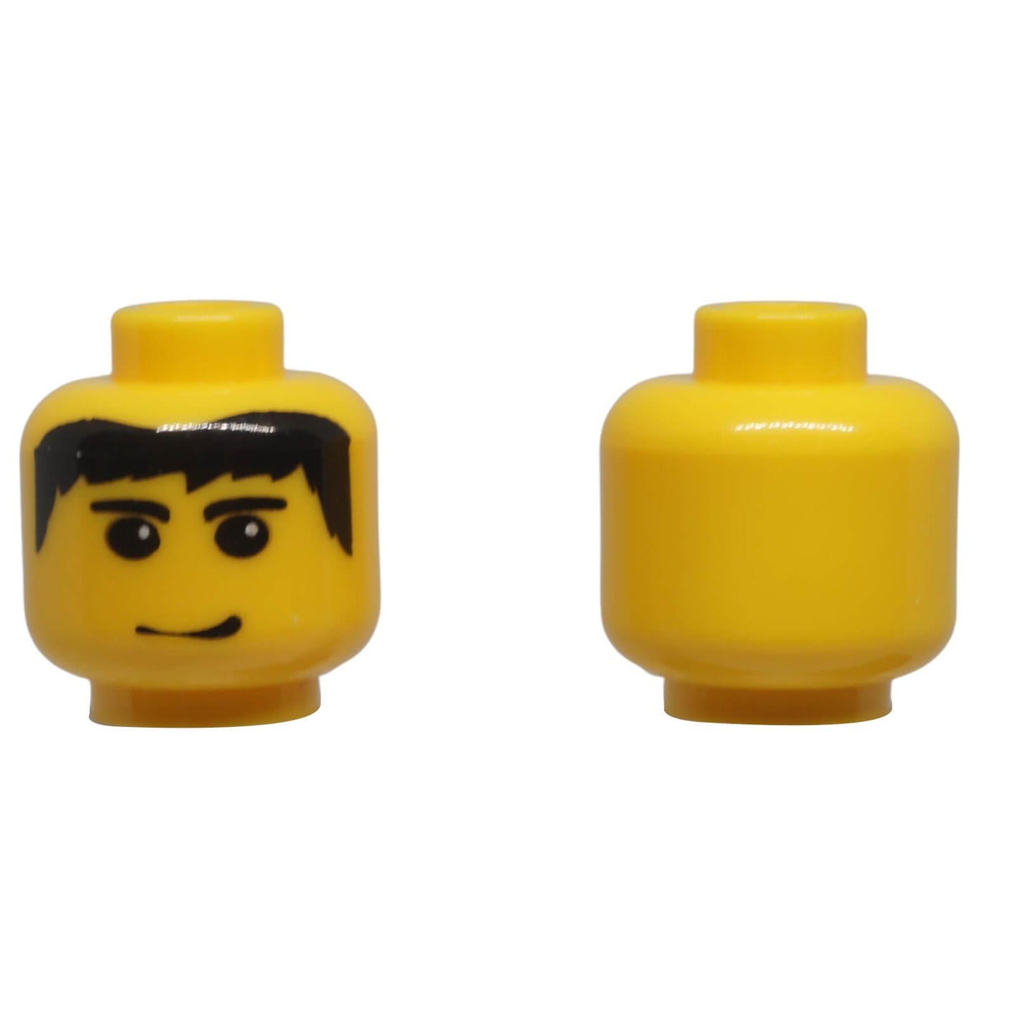 LEGO® male minifigure head 3626px130 with smirk expression, eyebrows and printed hairline