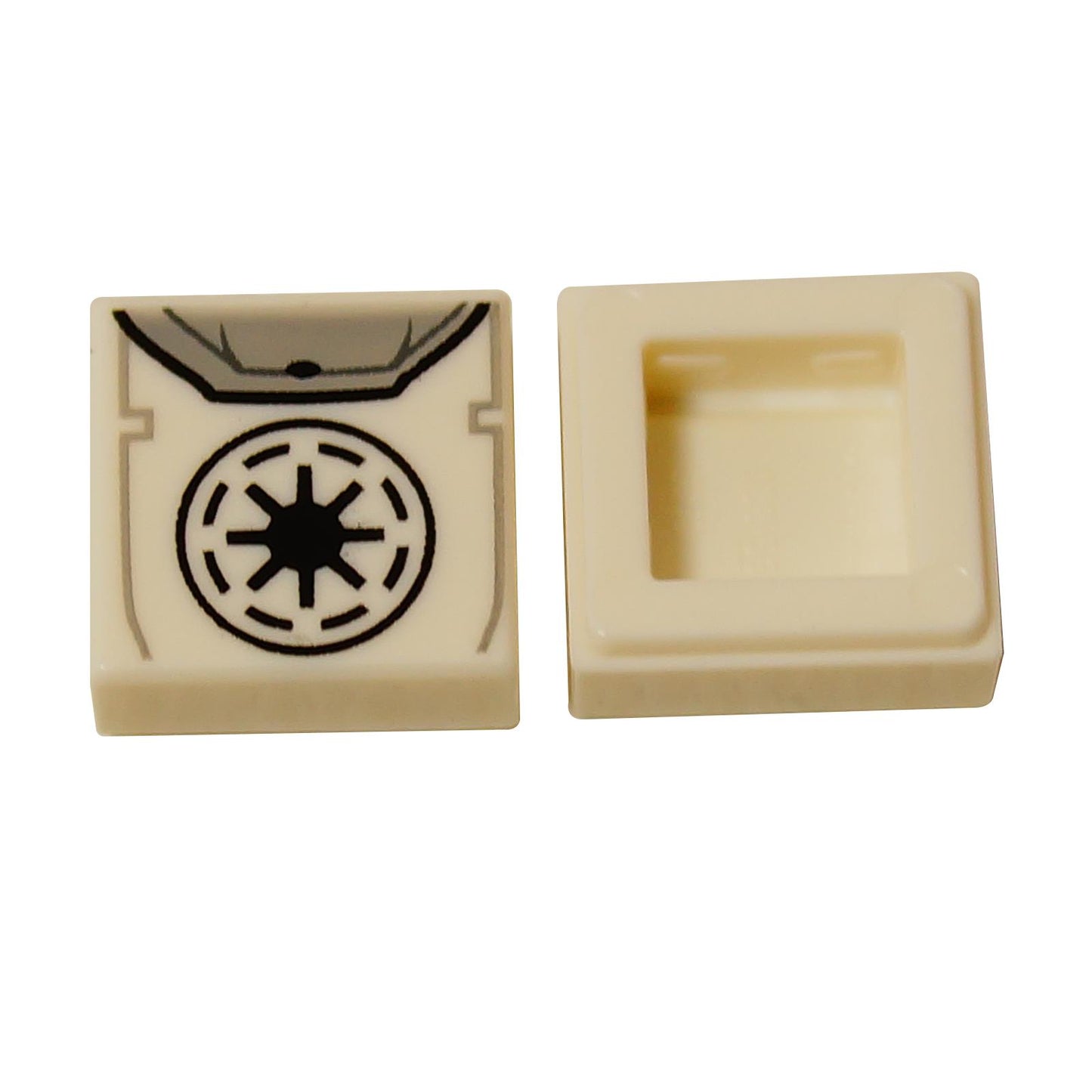 LEGO® Azulejo de mochila de la República Galáctica de Star Wars, azulejo cuadrado impreso con el emblema de la República utilizado como detalle en la parte posterior del minifigura