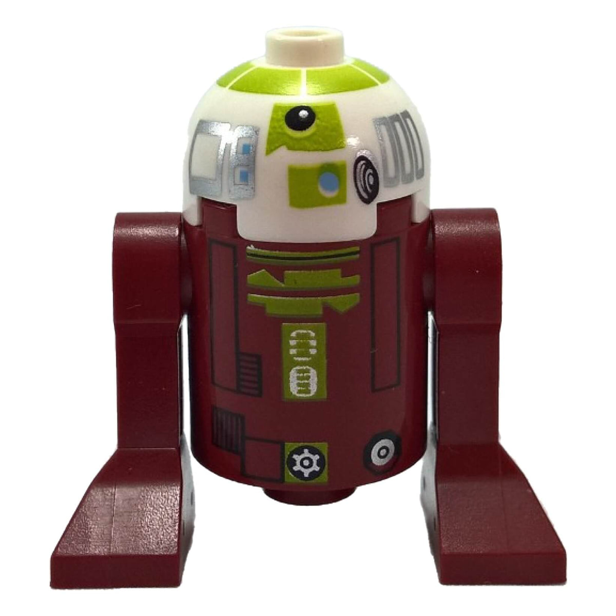LEGO Star Wars R7-A7 astromech droid sw0231 with dark red body, white dome and lime-green detailing from set 7751