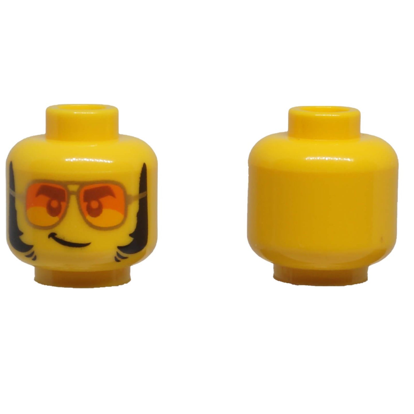 LEGO® Minifigure Head 3626pb2540 with Gold Sunglasses Orange Lenses and Sideburns