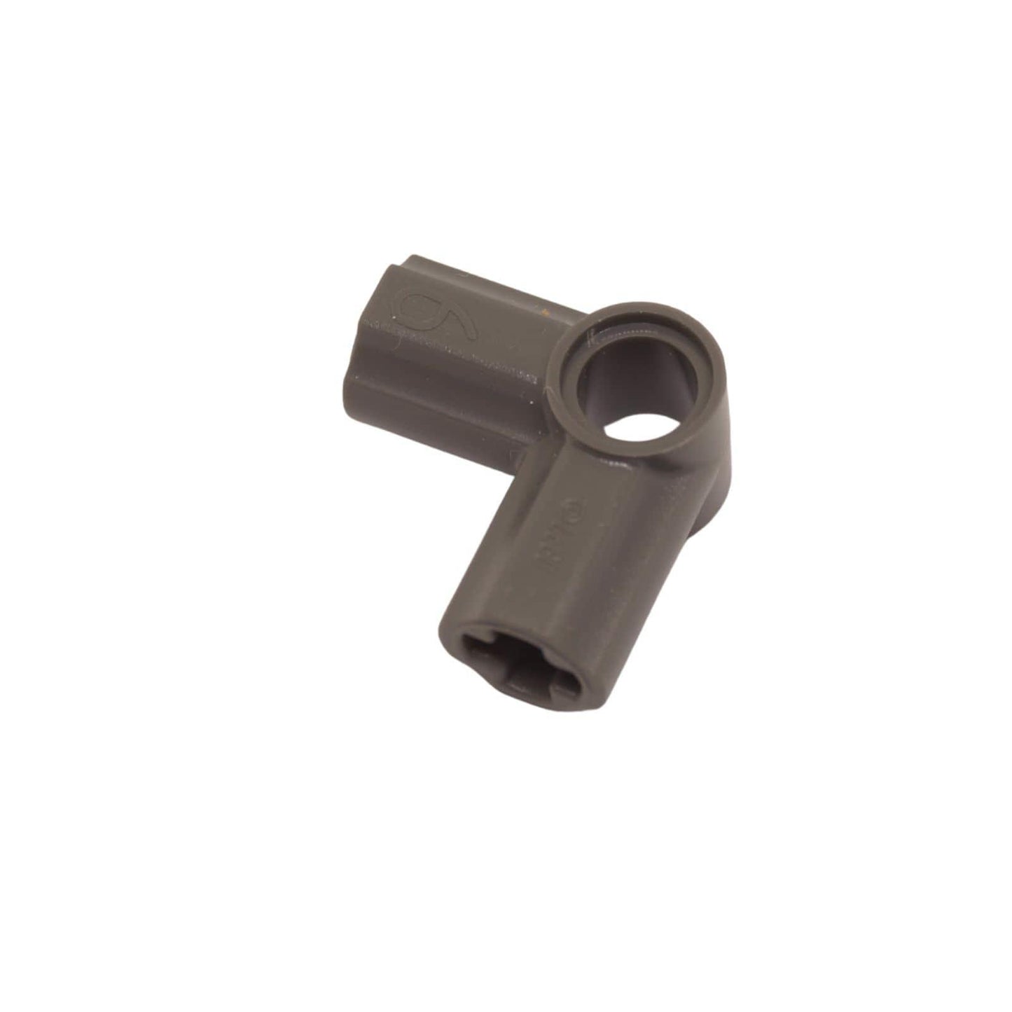 LEGO® Conector de eje y pin Technic en ángulo #6 con doblez de 90 grados, utilizado para conexiones rígidas en ángulo recto, color gris azulado oscuro