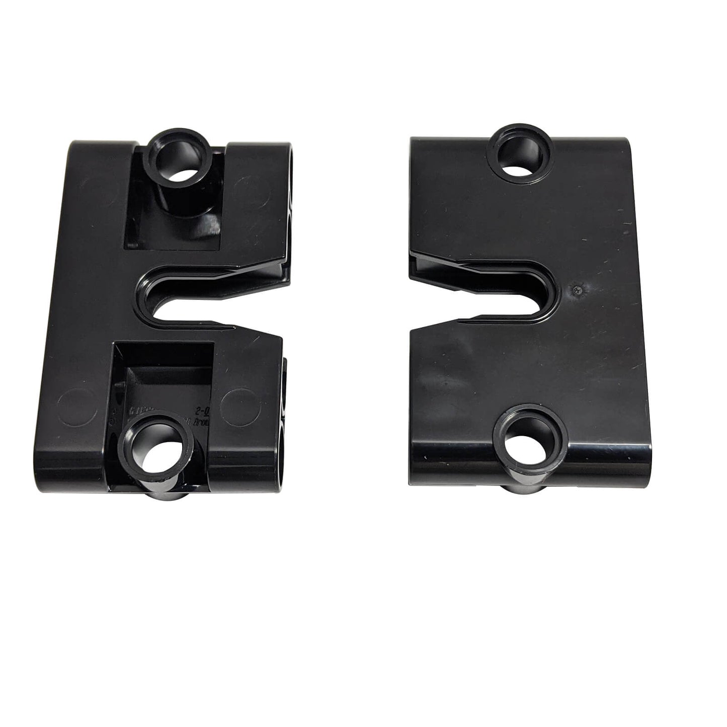 A single black LEGO Technic Pin Connector Block - Liftarm 1 x 3 x 5 with Cutout (Part 67139), showing its distinctive shape and internal cutout for specialized Technic connections.