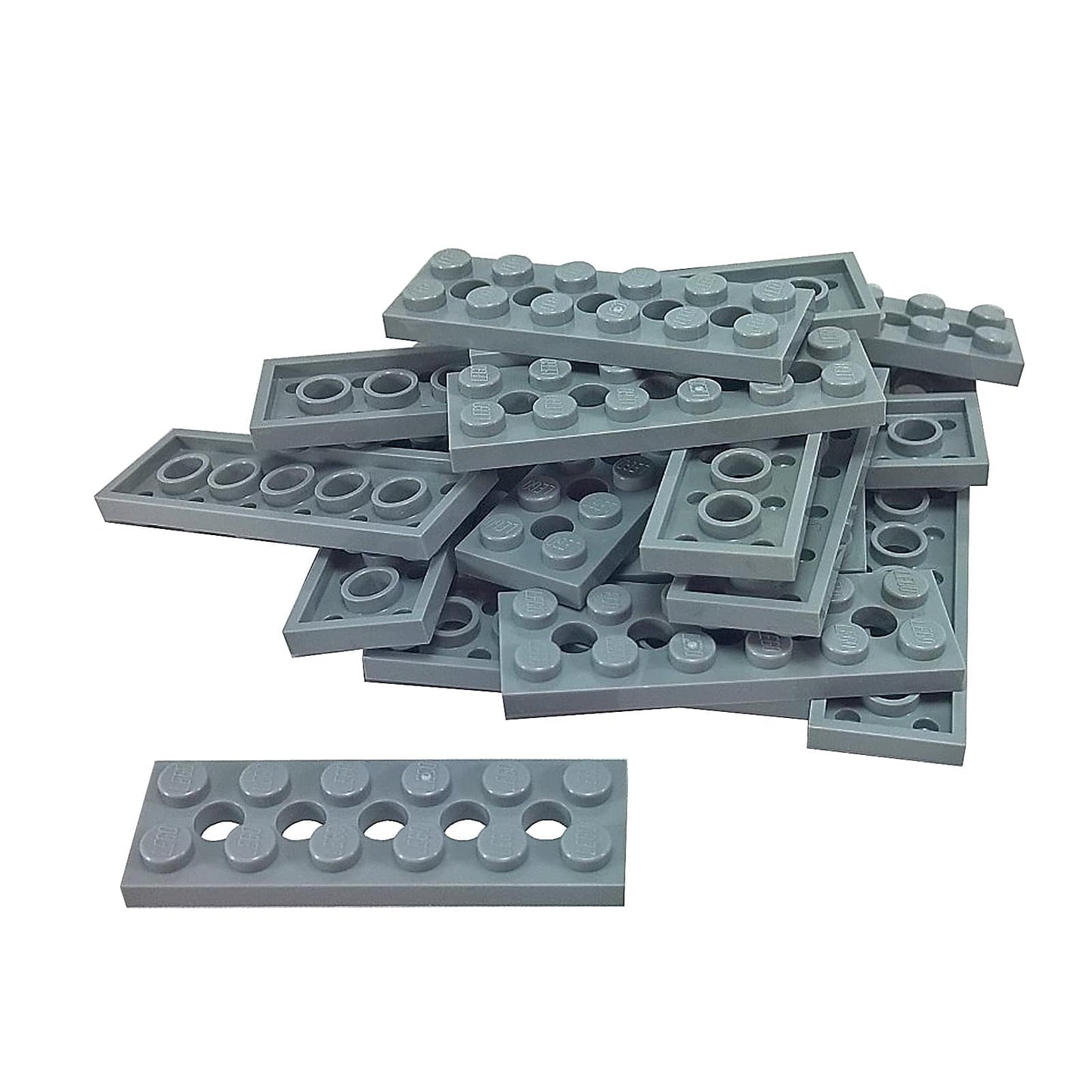 LEGO® Placa Technic 2x6 con 5 agujeros en gris claro, pieza de placa estructural para marcos y construcciones mecánicas Technic