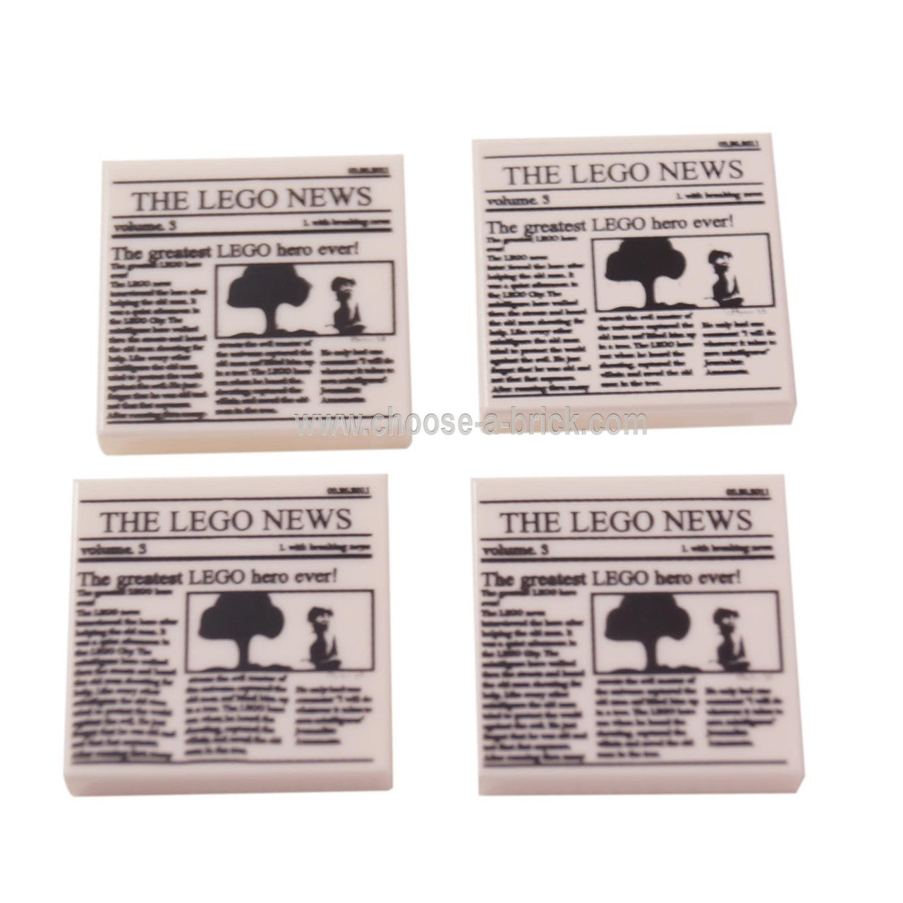 LEGO Tile 2 x 2 with Groove Newspaper Pattern 3068pb0431