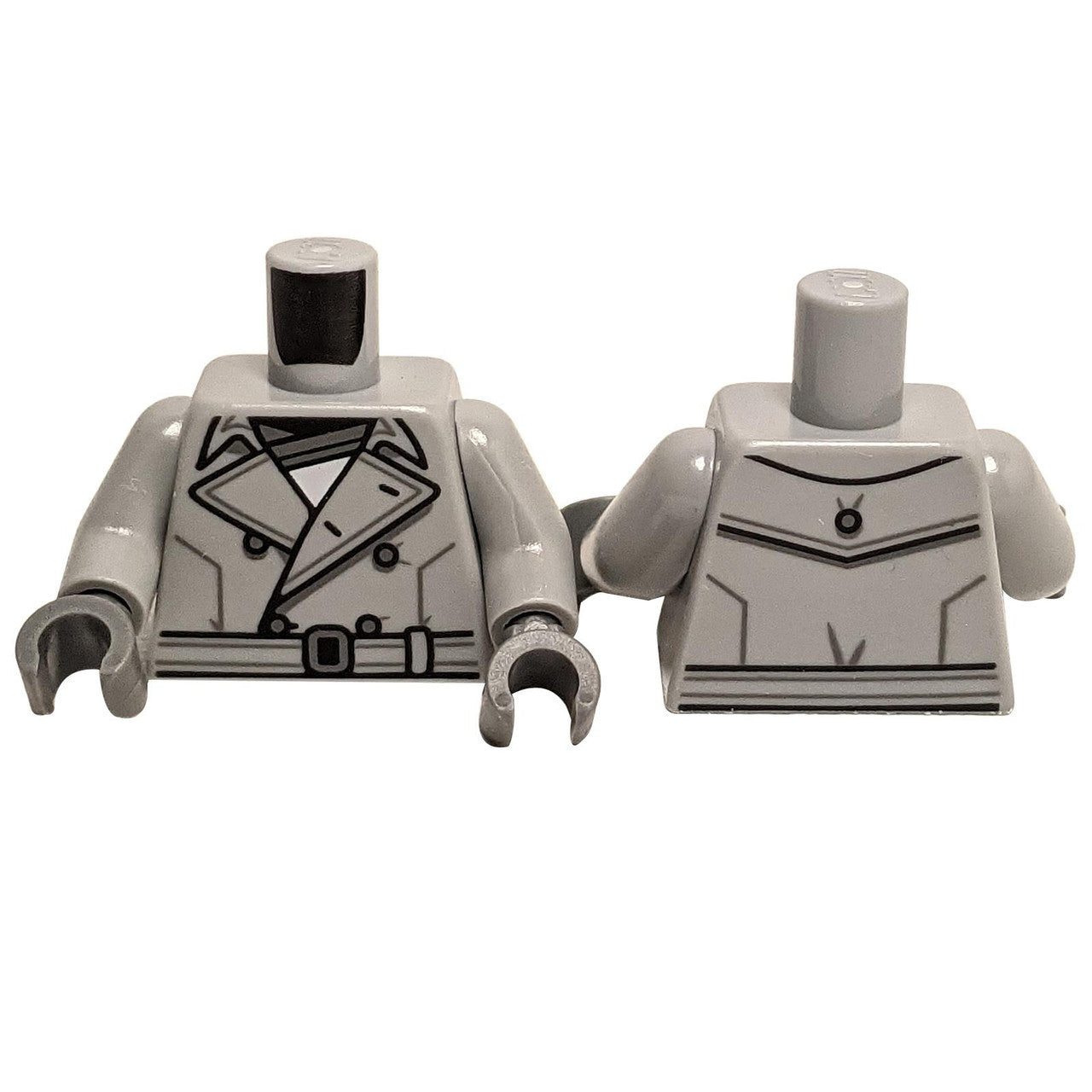 LEGO® trench coat torso 973pb5218c01 with wide collar buttons and belt pattern