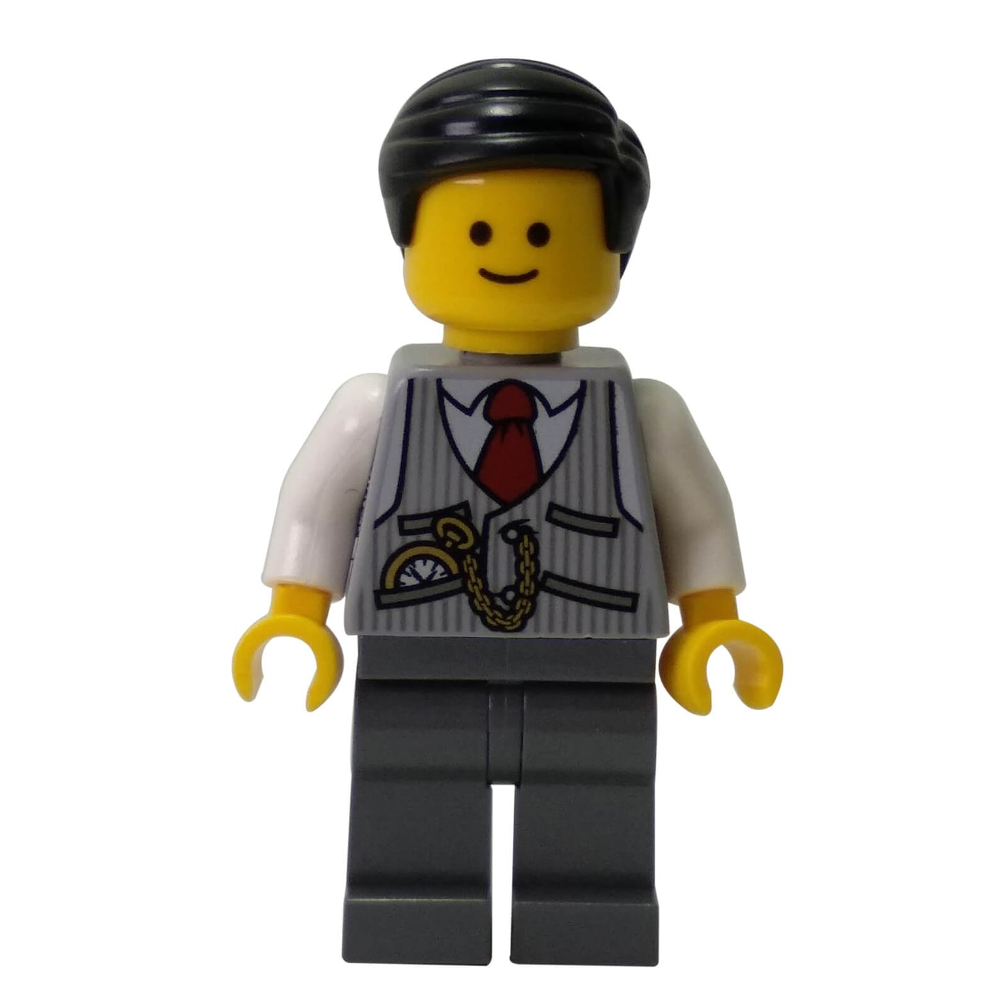 LEGO Brick Bank minifigure twn251 pinstripe vest red tie