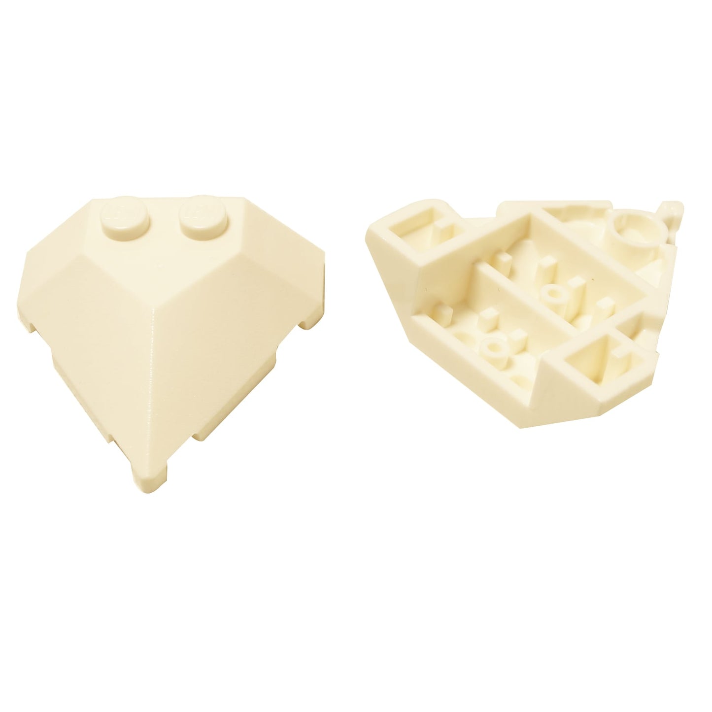 LEGO® wedge plate 4 x 4 pointed shape, angled aerodynamic design for vehicles or structures, white color