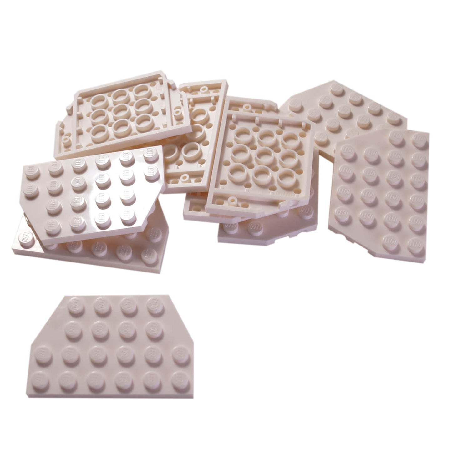LEGO wedge plate 4x6 cut corners part 32059 angled plate piece, white