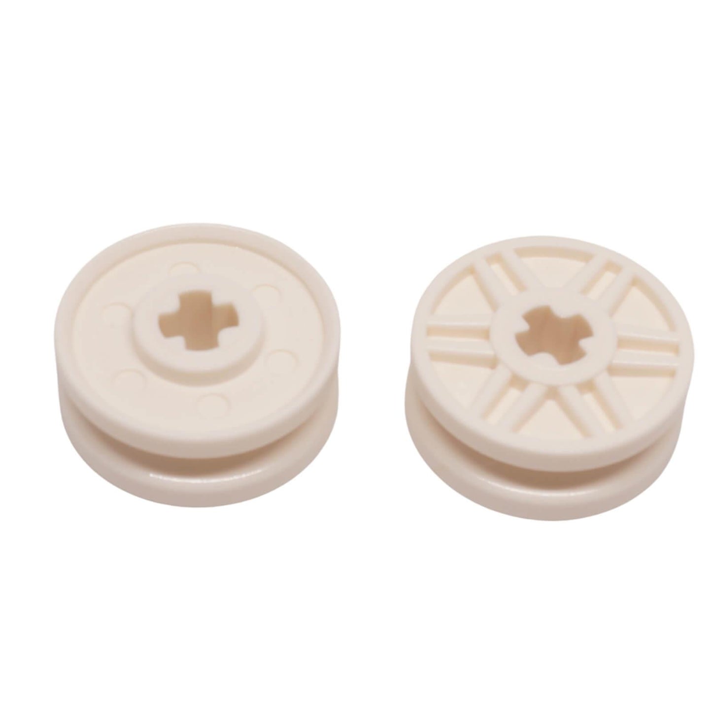LEGO wheel 18mm with axle hole 56903 shallow spokes and bolt detail, white