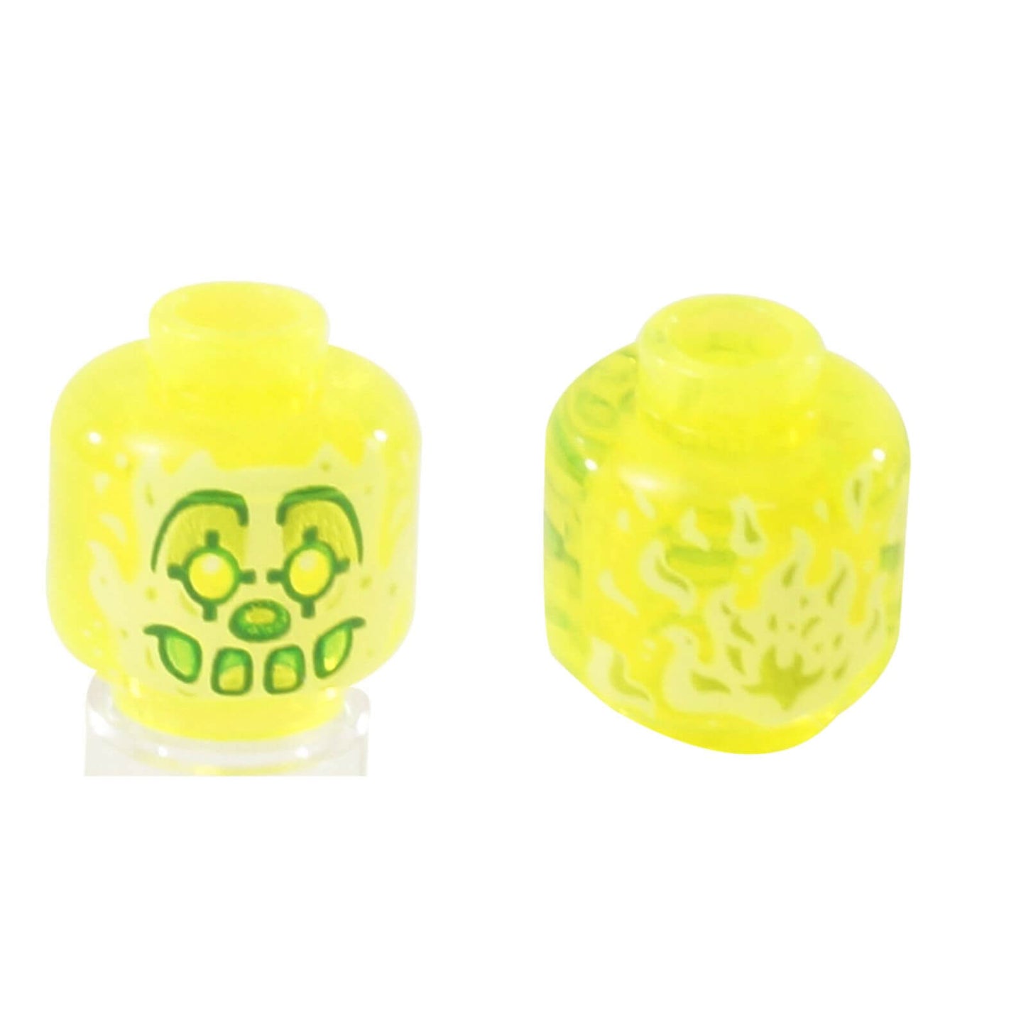 Trans-Neon Green Minifigurka, Hlava mimozemského ducha klauna - 28621pb0001