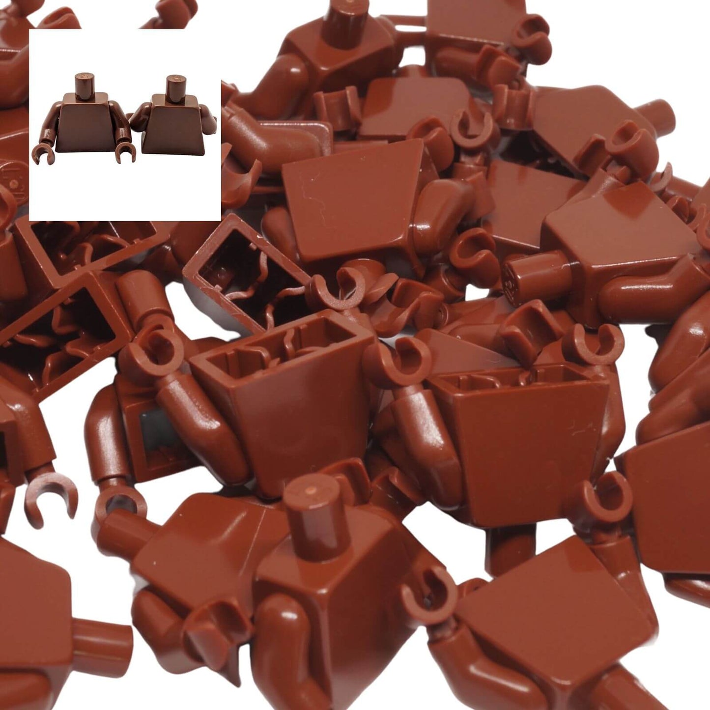 Bulk Lot of 50 LEGO® Plain Minifigure Torsos with Arms & Hands