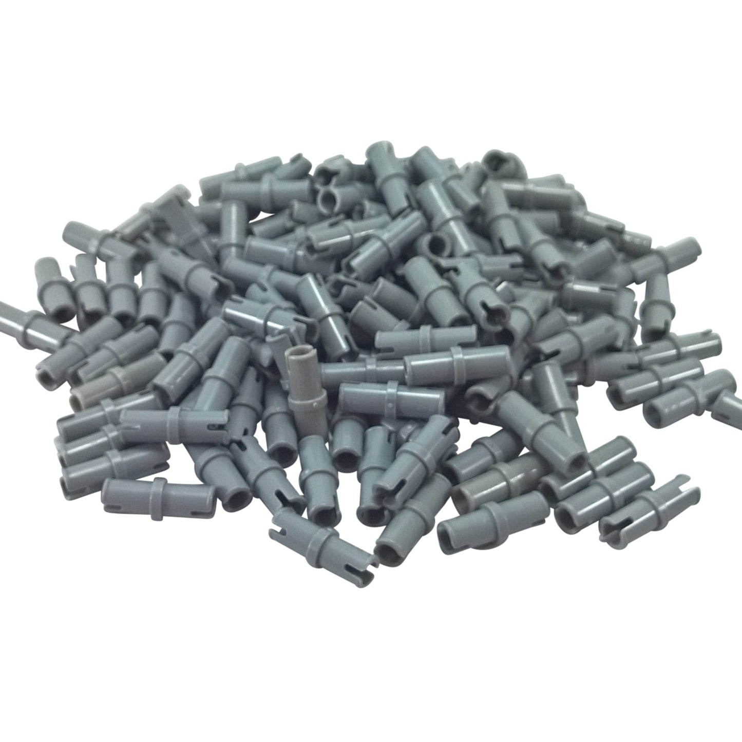 Light bluish gray Technic pin without friction ridges, smooth lengthwise connector for low-resistance joints