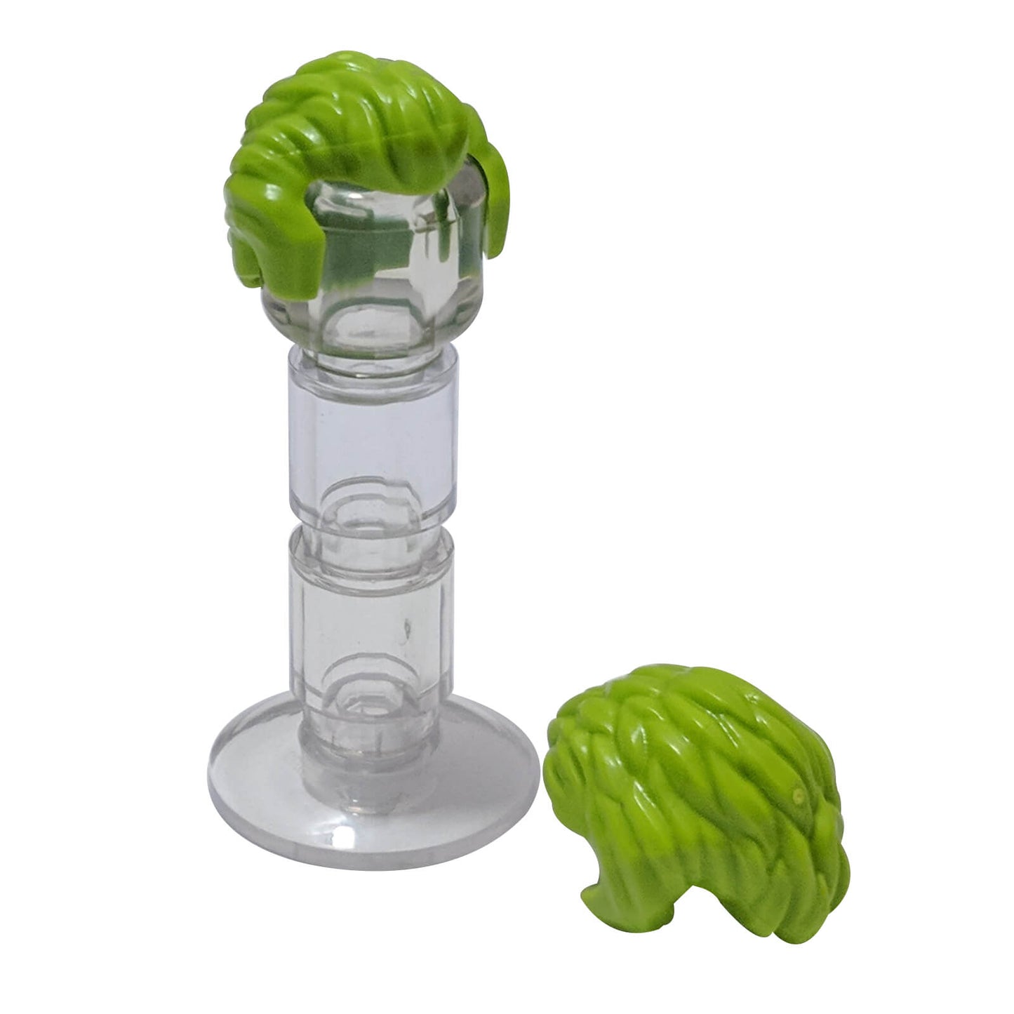 Lime minifigure short swept-back hair with sideburns and widow’s peak