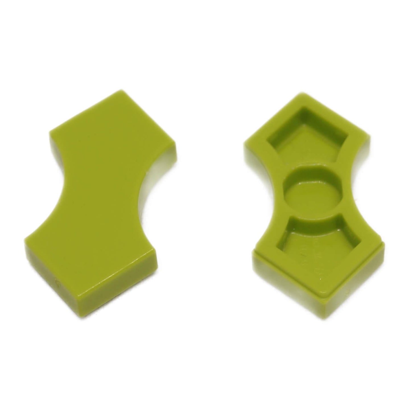 Lime modifierad platta 2 x 2 med dubbla pilar utskärningar (3396) för dekorativa paneler och detaljerade LEGO® byggen