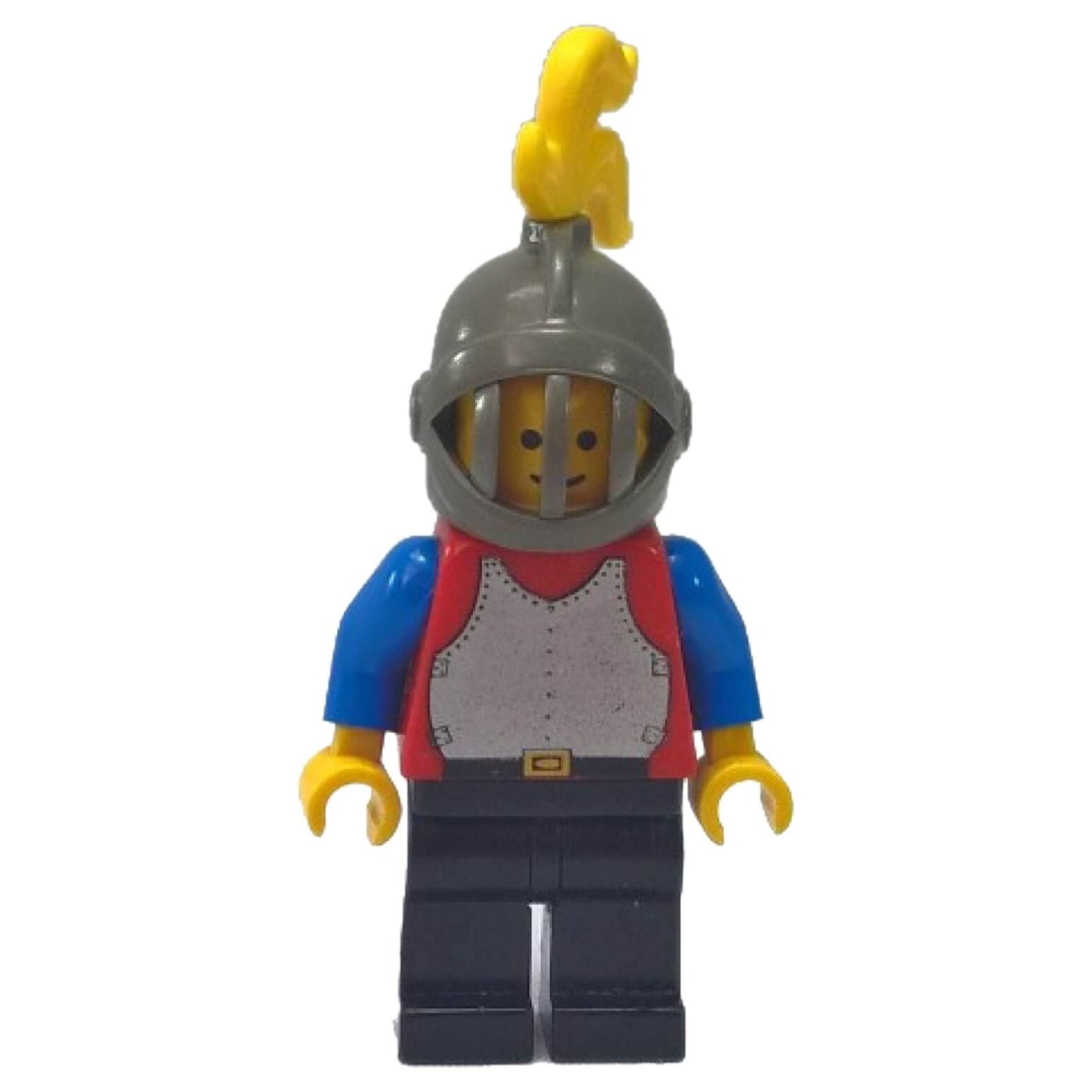 Lion Knight cas195 minifigure with red armour, yellow plume and blue cape