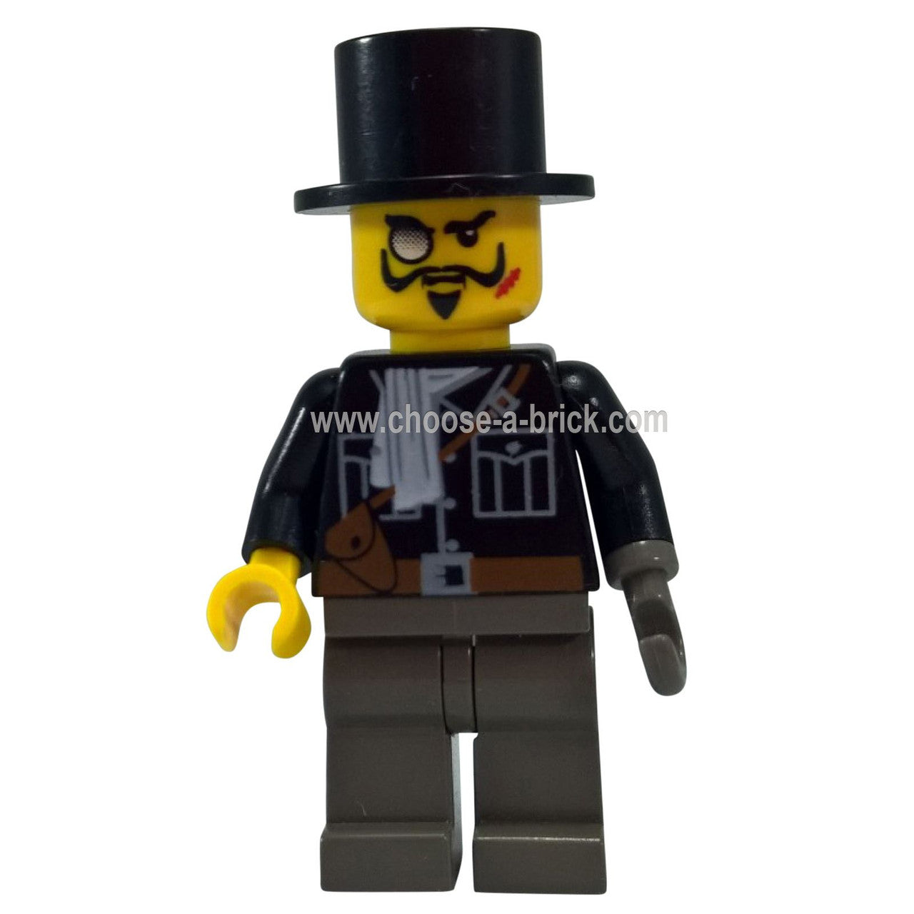 LEGO® Lord Sam Sinister Orient Expedition minifigure adv025 with hook hand and black top hat