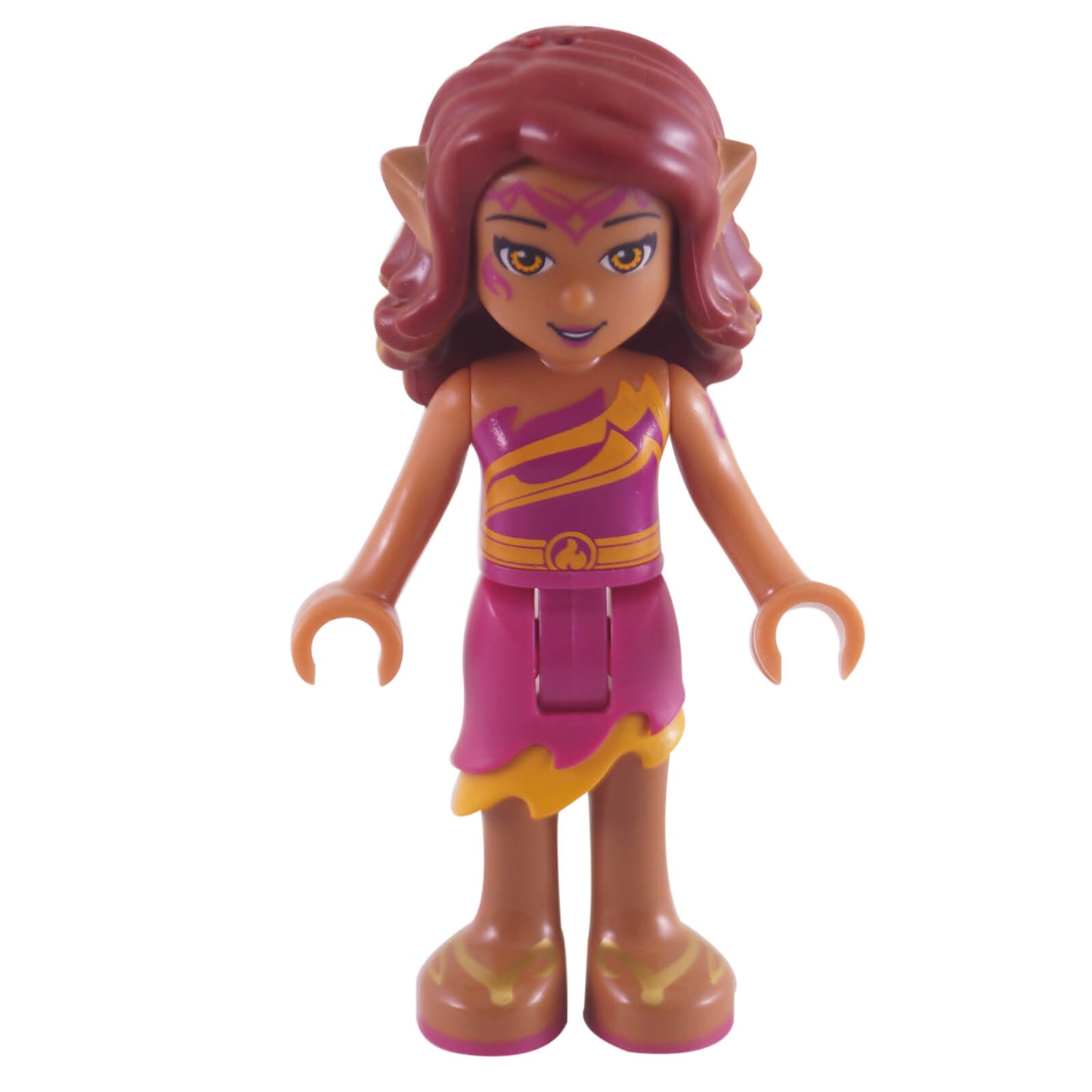 LEGO® Elves Azari Firedancer mini-doll elf003 in magenta outfit with flame skirt print