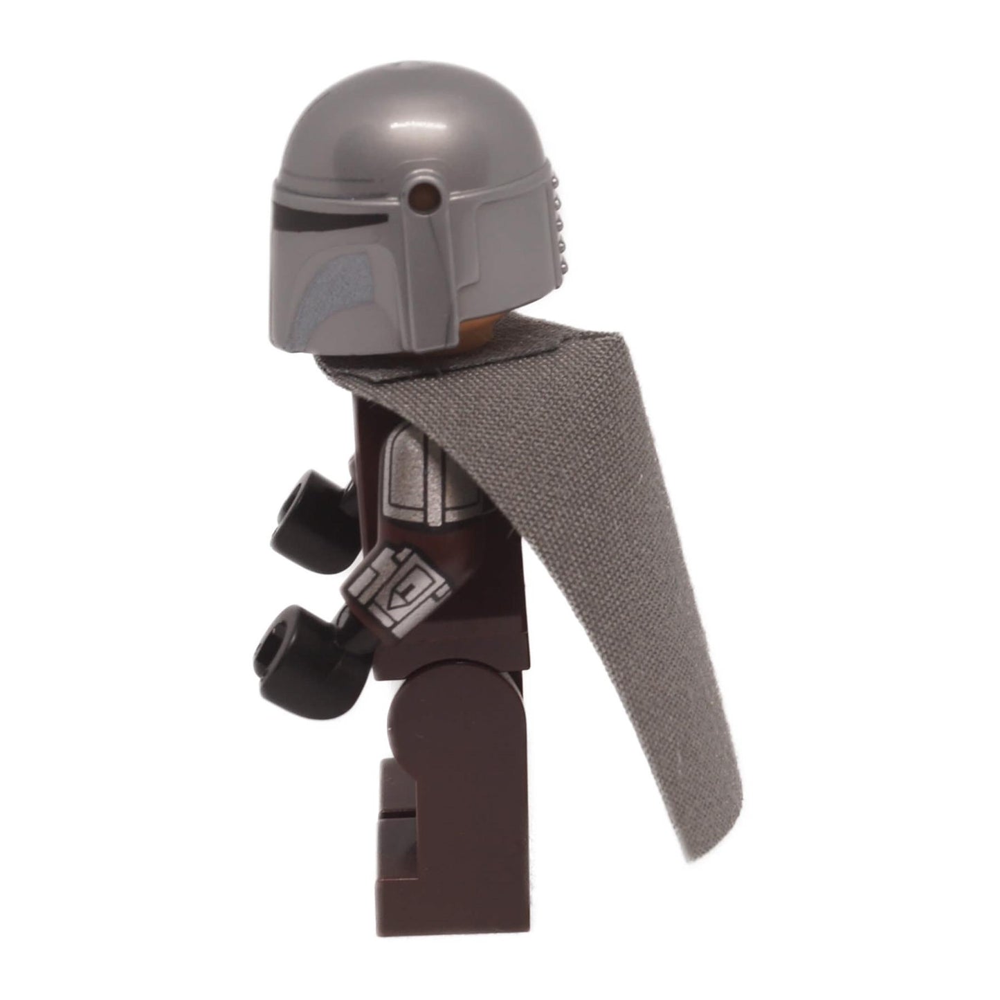 LEGO The Mandalorian Minifigure sw1488 with Silver Beskar Armor Cape and Printed Head looking left