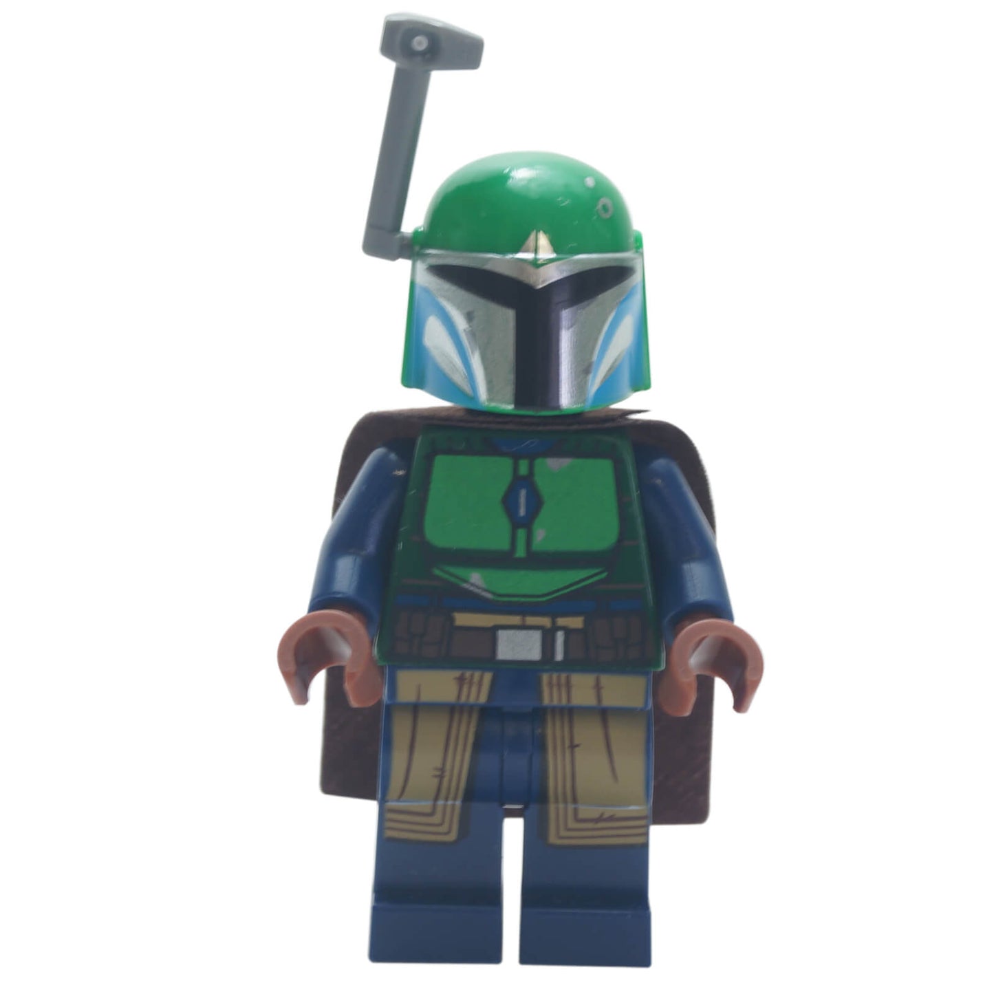 LEGO Mandalorian Warrior Female Minifigure sw1078 with Green Helmet and Brown Cape