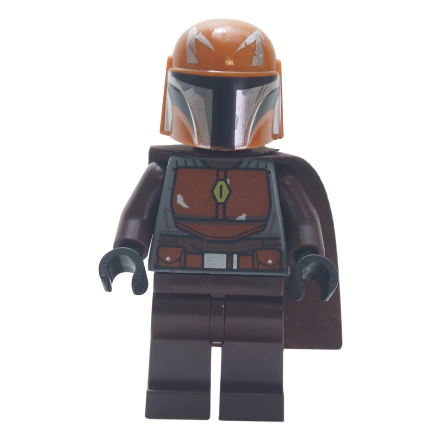 LEGO Mandalorian Warrior Female Minifigure sw1079 with Orange Helmet and Brown Cape