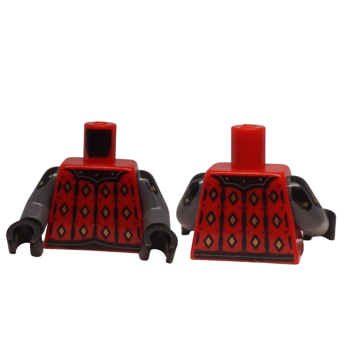 LEGO® medieval torso with black stripes and gold diamond armor pattern