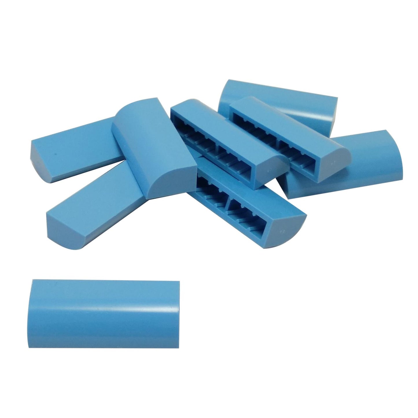 Mattoncino modificato blu medio 1 x 4 x 1 1/3 con cima curva (6191) per curve fluide, archi e dettagli di costruzione arrotondati