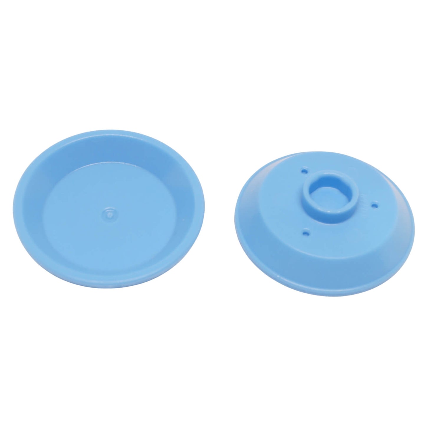 Round Friends-style accessory dish in medium blue, suitable for mini-doll table and kitchen builds