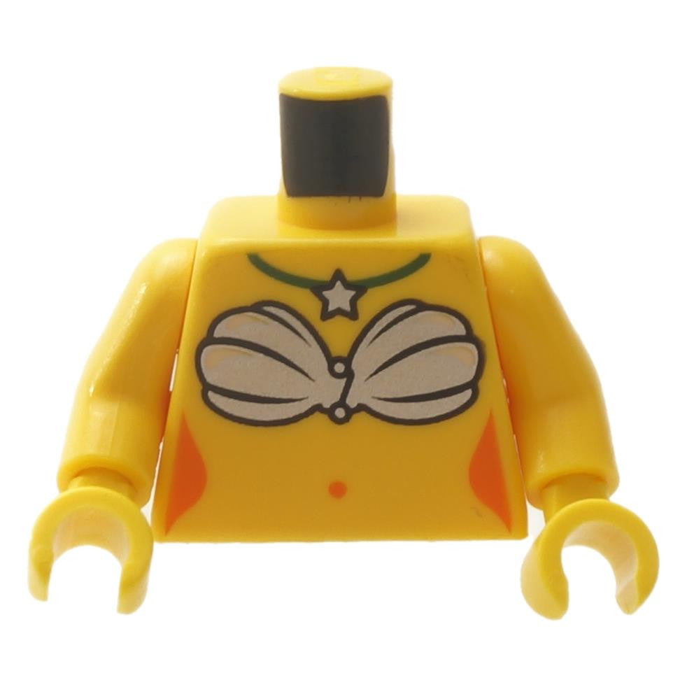 LEGO® mermaid torso with shell bra print, star necklace and decorative front markings