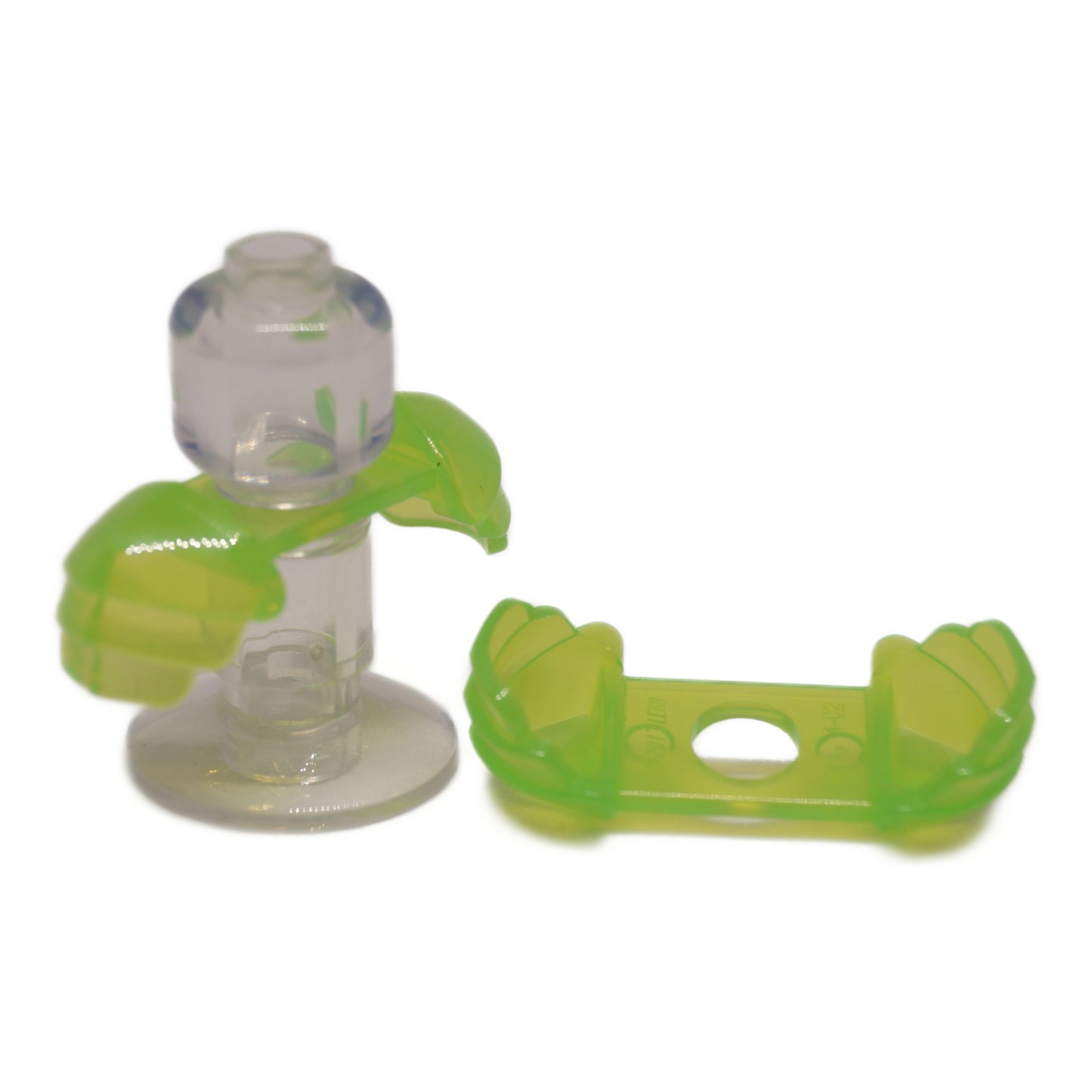 minifigure ridged satin shoulder armor transparent bright green accessory piece
