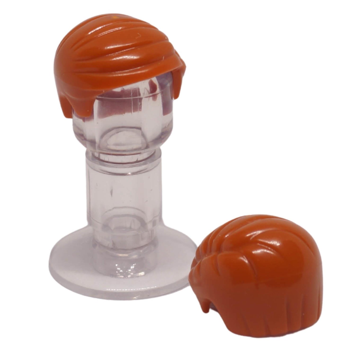 pieza de peinado 27323 naranja oscuro con cabello de minifigura peinado de lado y patillas cortas