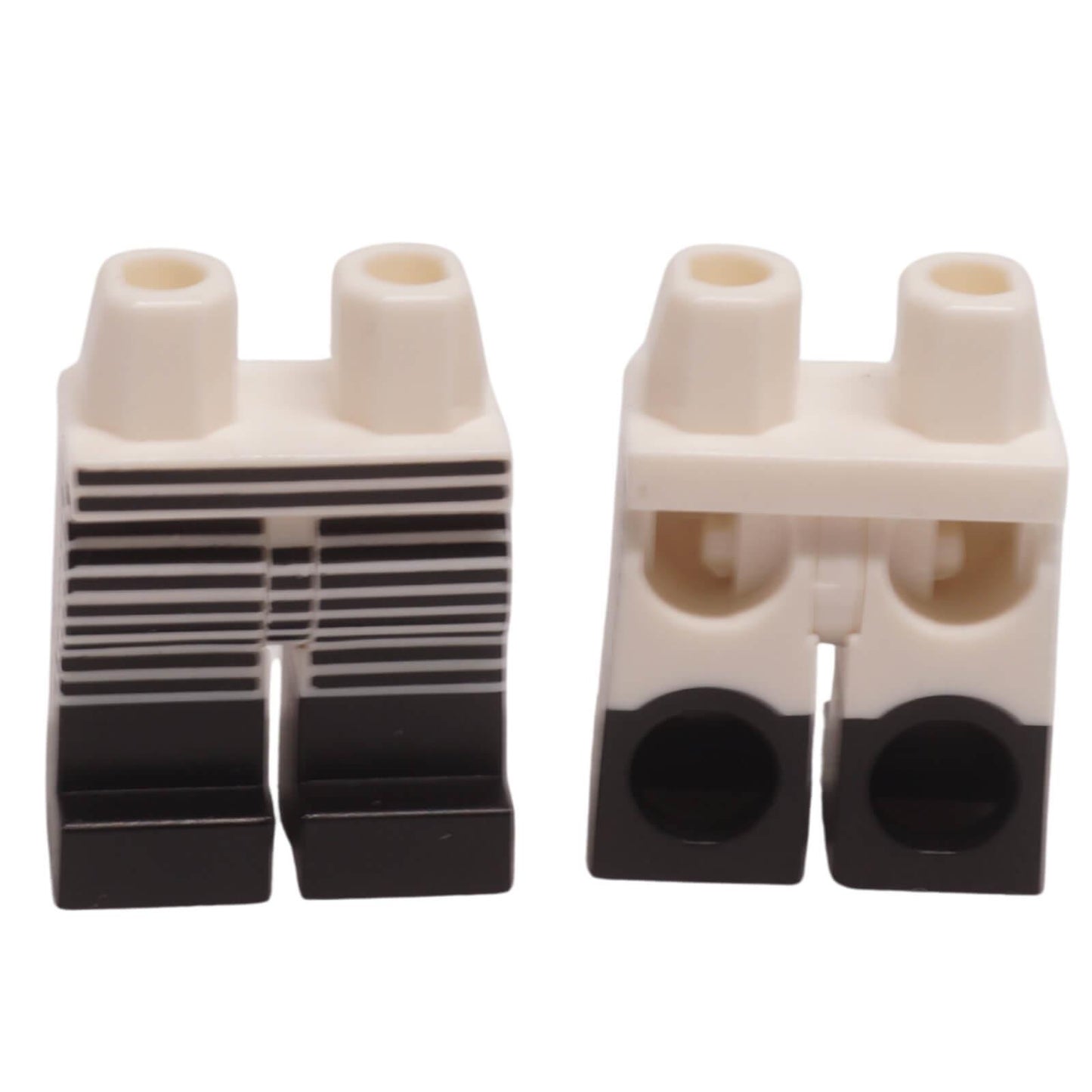 LEGO minifigure legs with black boots pattern and striped leg printing 970c00pb0441
