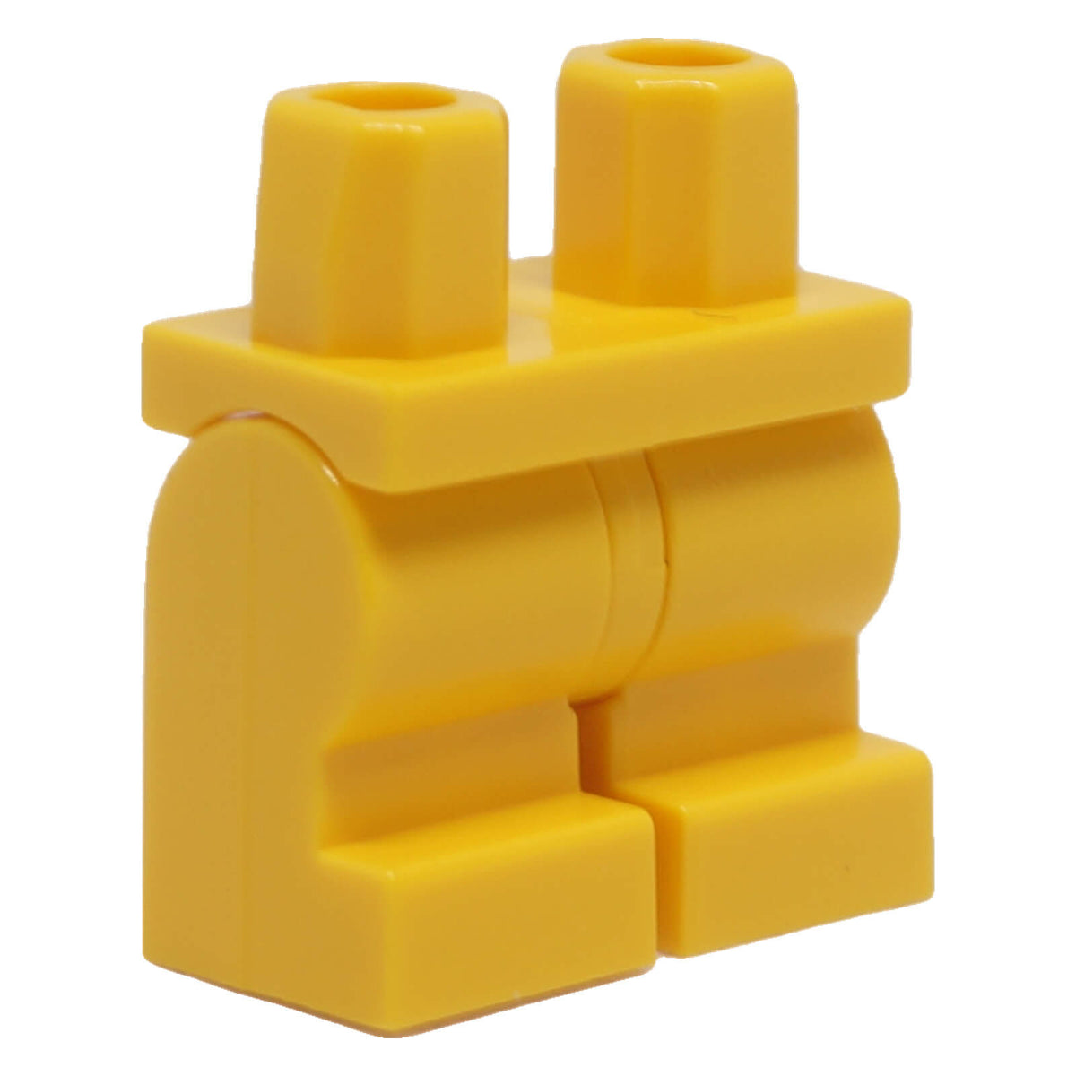 Yellow LEGO Hips and Medium Legs 970cm00, front views.