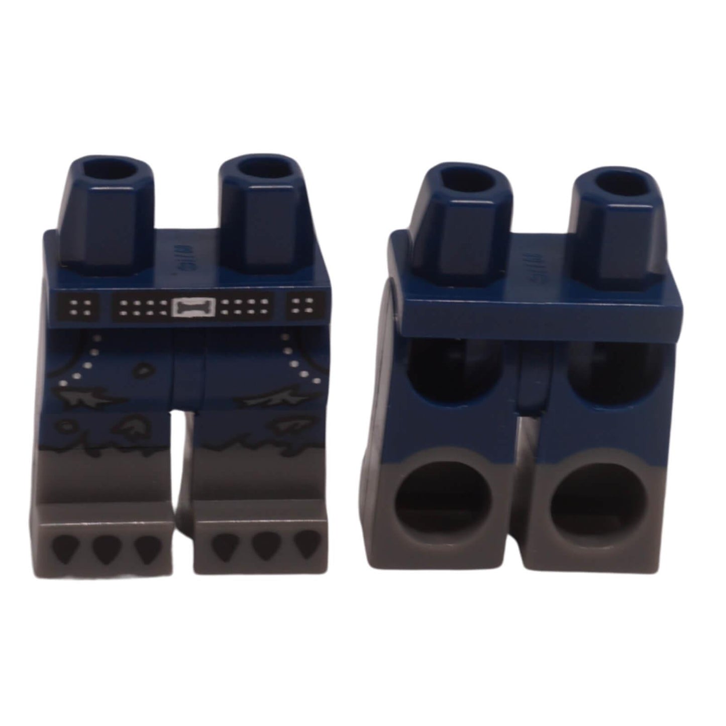 LEGO minifigure legs with claw graphics tattered jeans pattern and molded boots 970c00pb1180