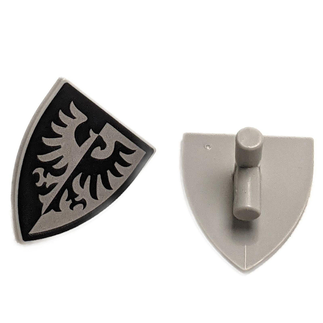 LEGO® triangular shield 3846pb031 with black and silver falcon design