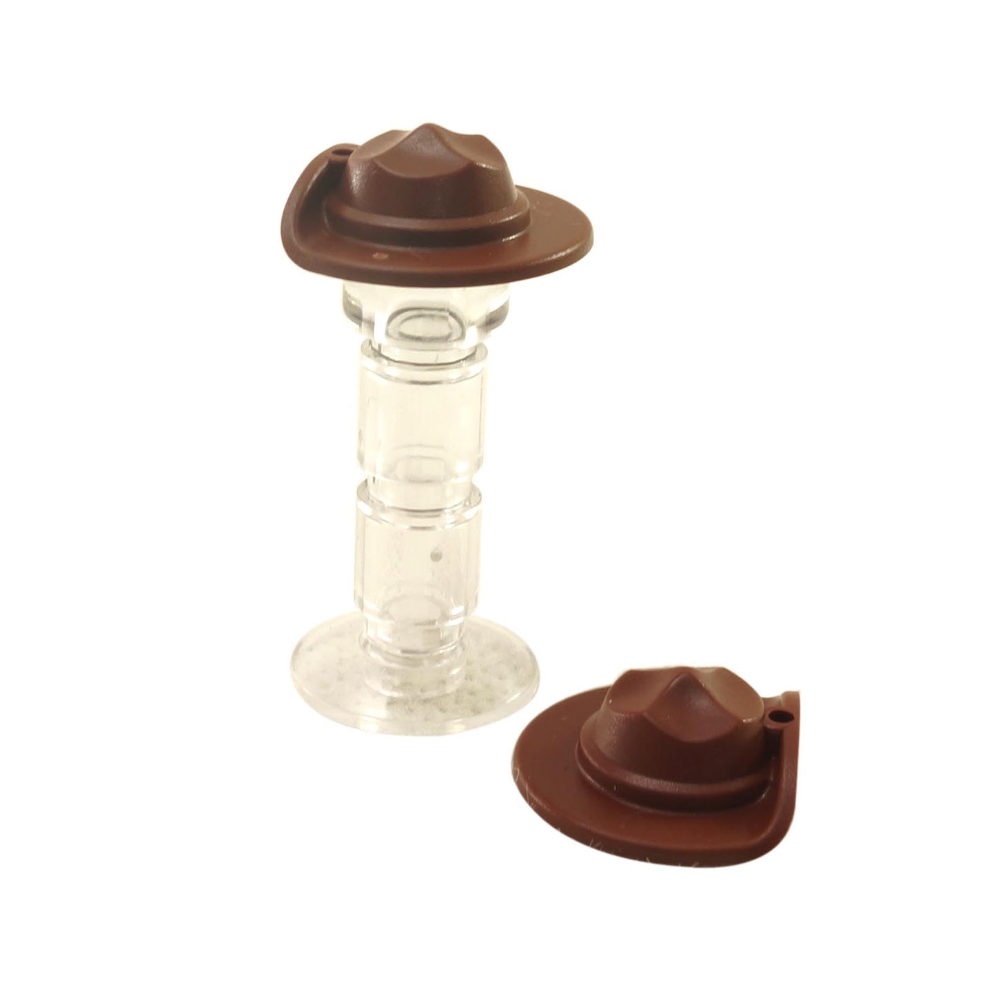 LEGO minifigure wide brim flat hat headgear in reddish brown part 30167