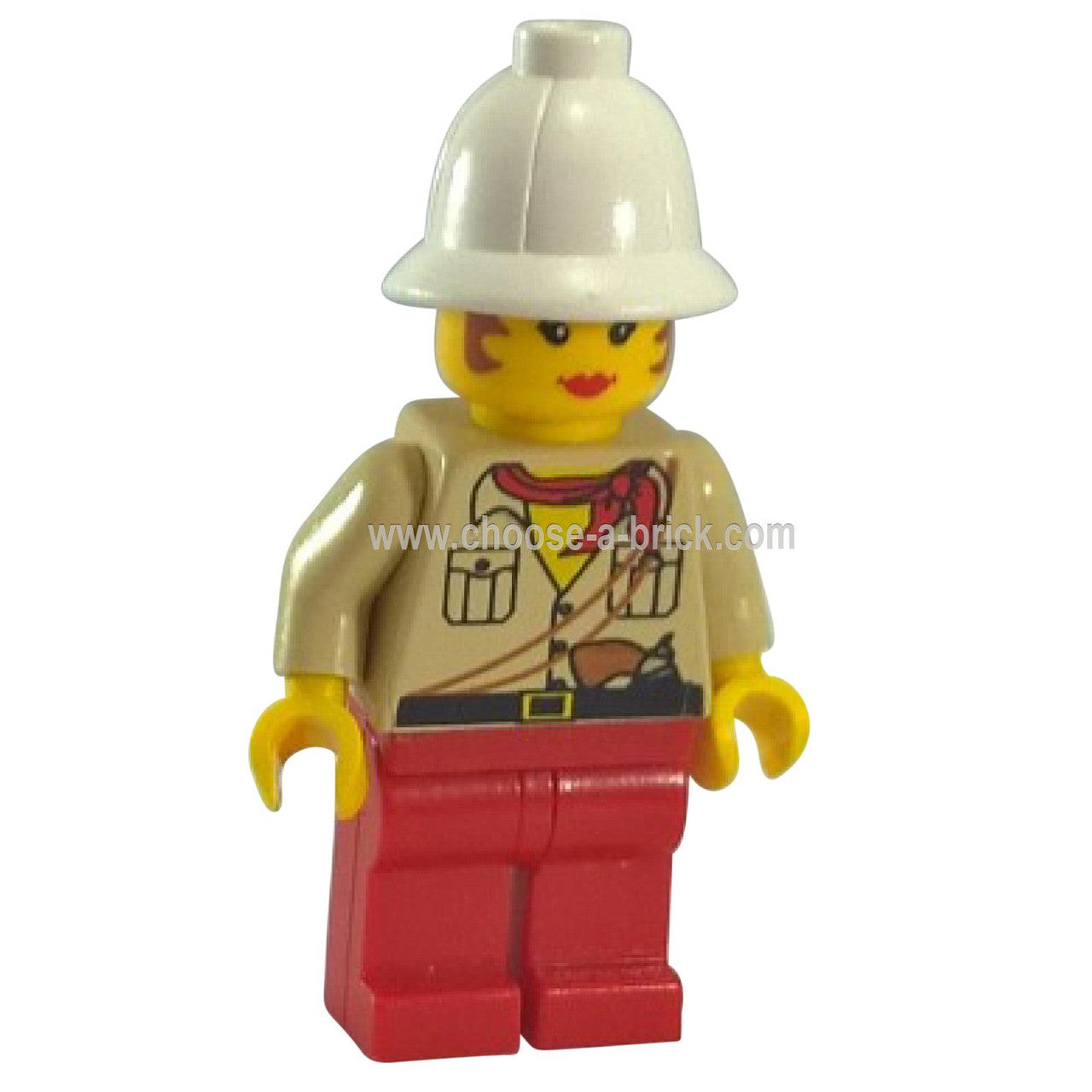 LEGO® Miss Gail Storm Adventurers minifigure adv015 with tan explorer shirt and white pith helmet