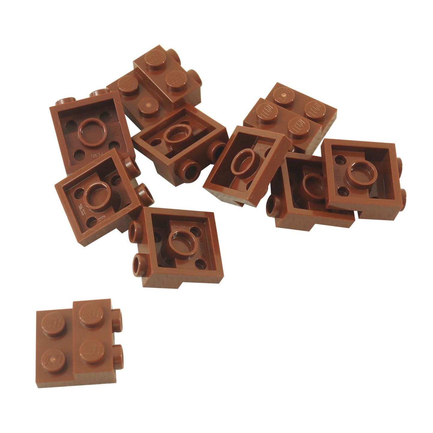reddish brown lego modified plate 2x2 with side studs bulk lot 40 pieces part 99206