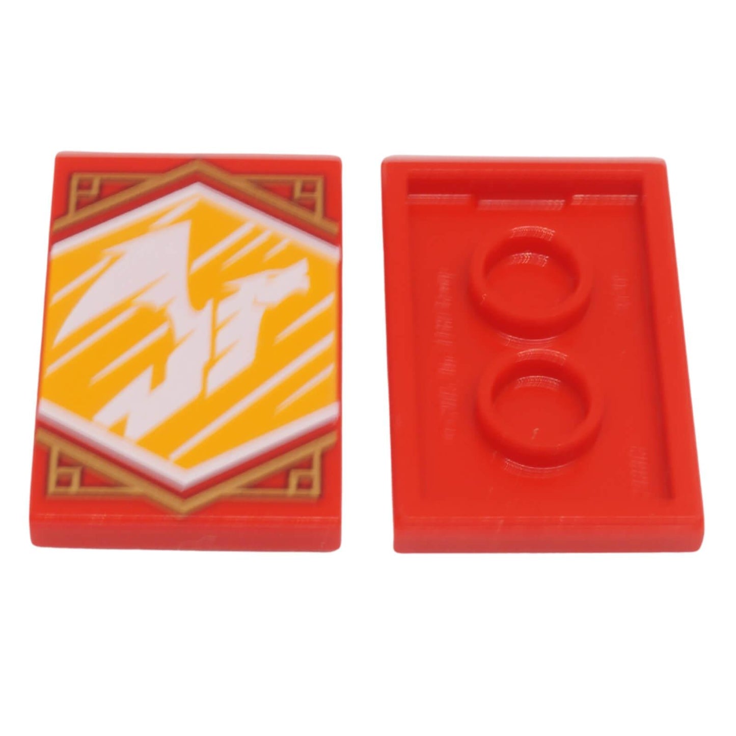 LEGO NINJAGO speed banner tile with white dragon emblem 26603pb215