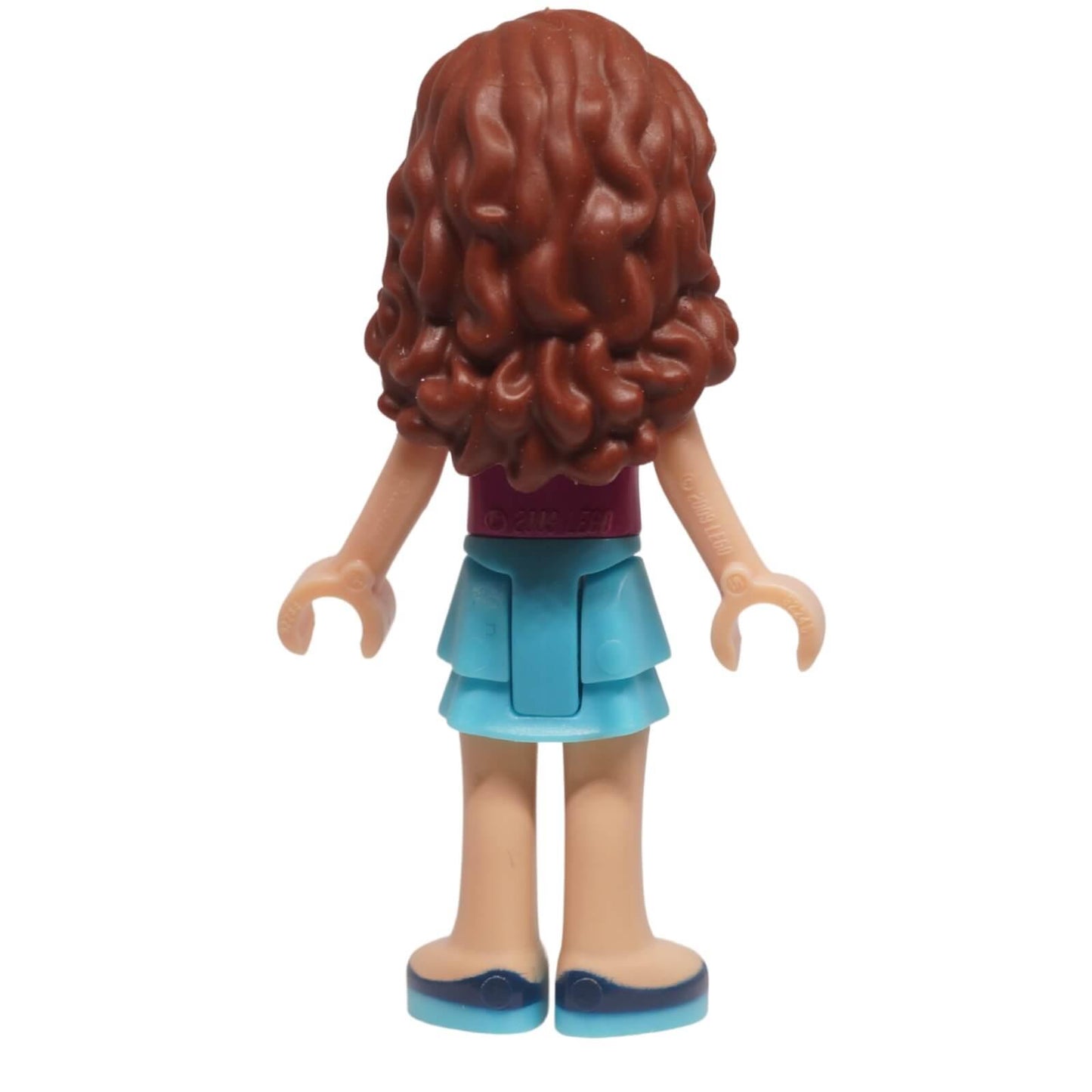 LEGO Friends Olivia mini doll frnd0179 striped top layered skirt, back profile